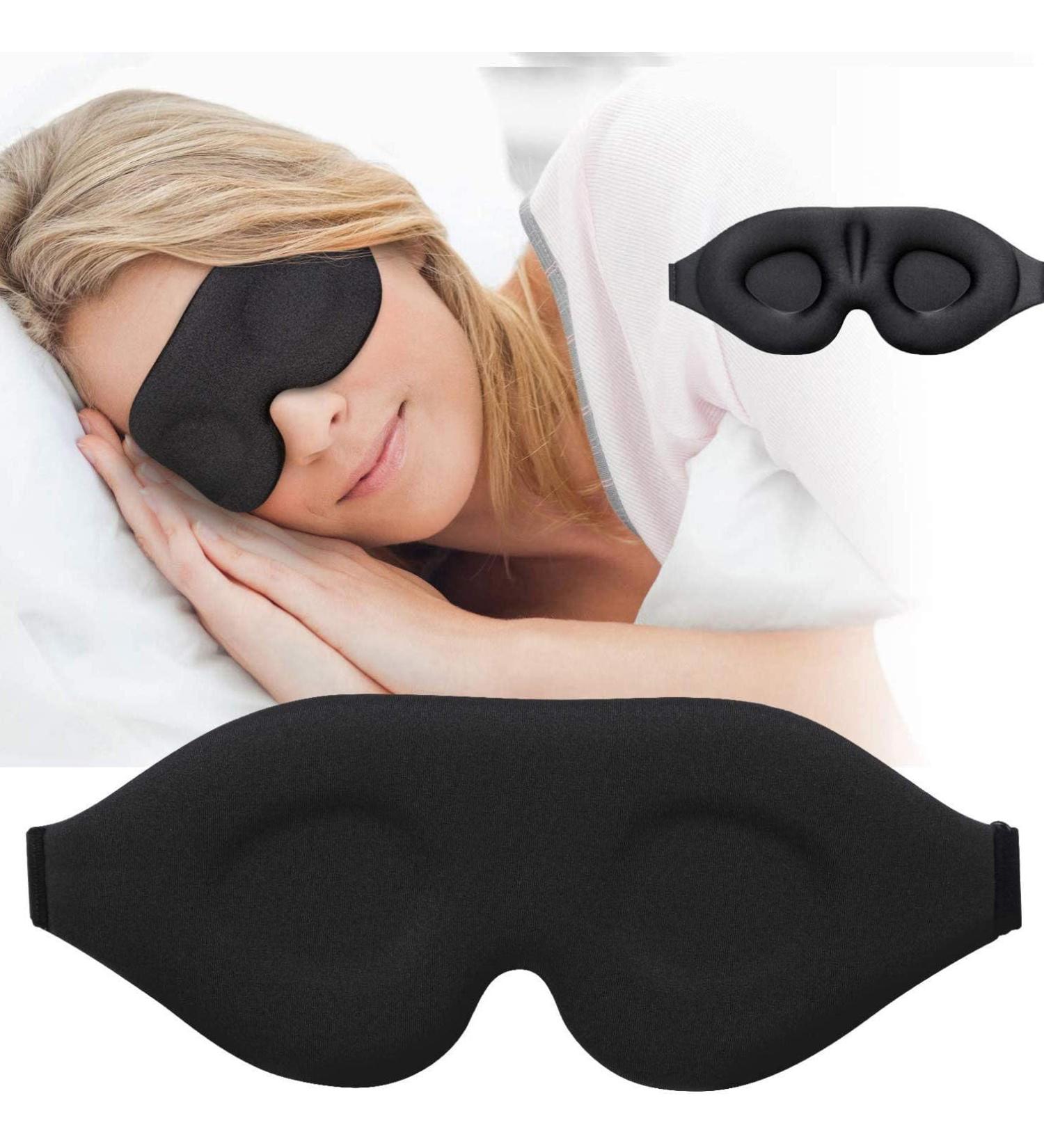 Smart A1 Sleep Mask for Men & Women - 3D Contoured Black Eye Mask for Full Light Blocking Comfortable Night Blindfold - Buy Online on GoSupps.com