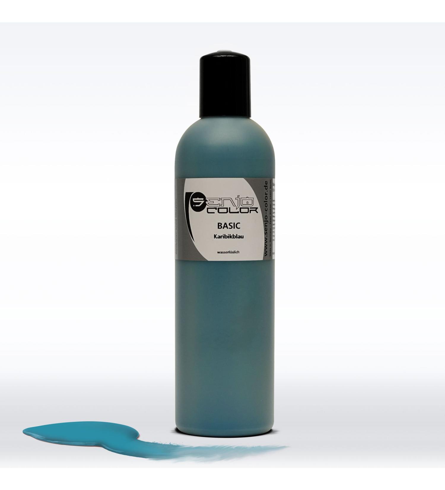 Senjo Color Basic Body Painting Colors - Water Soluble Cosmetics | 250ml Caribbean Blue for Airbrush & Brush Use | International Shipping Available - Buy Online on GoSupps.com