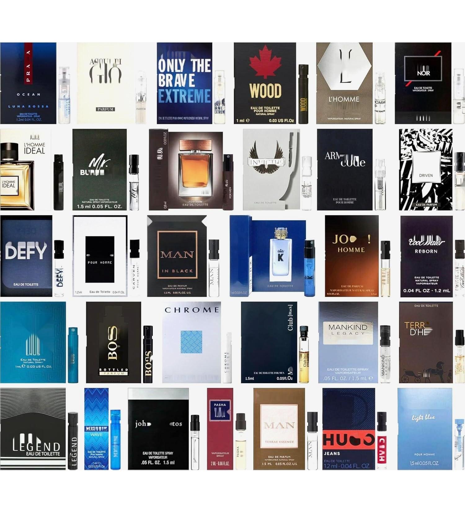 Men's Cologne Top Designer Sampler Vial Set x 12 Best Rated Cologne Sample Most Popular - Buy Online on GoSupps.com