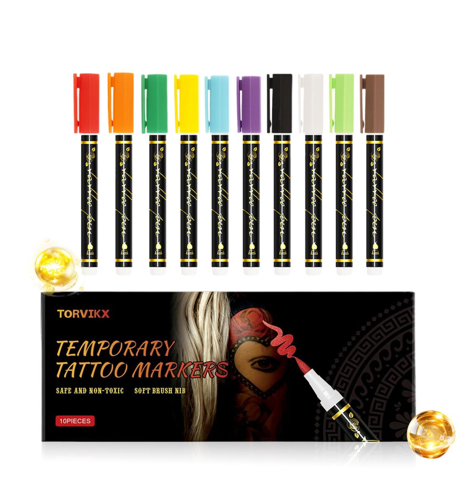  Generisch Skin Pencil | 10 Colors Skin Friendly Face Fine Point Skin Pencils for Birthday Cosplay Festival Makeup Party Teens Adults - Buy Online on GoSupps.com