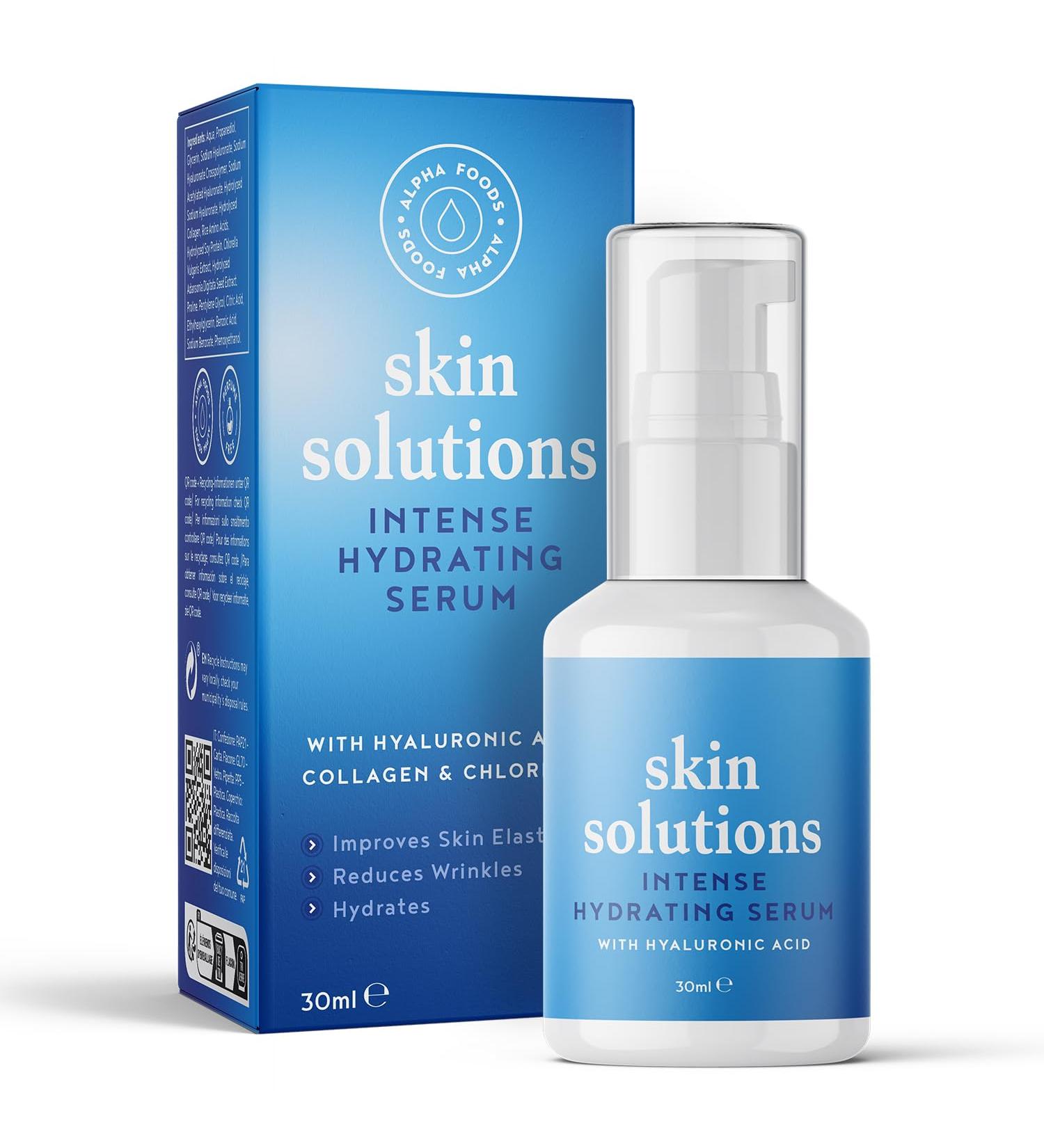 Collagen and Hyaluronic Acid Face Serum 30ml Hyaluronic Acid Face Serum + Chlorella + Hydrolyzed Collagen - Anti-wrinkle Anti-spot & Brightening - Face care serum - Alpha Foods - Buy Online on GoSupps.com