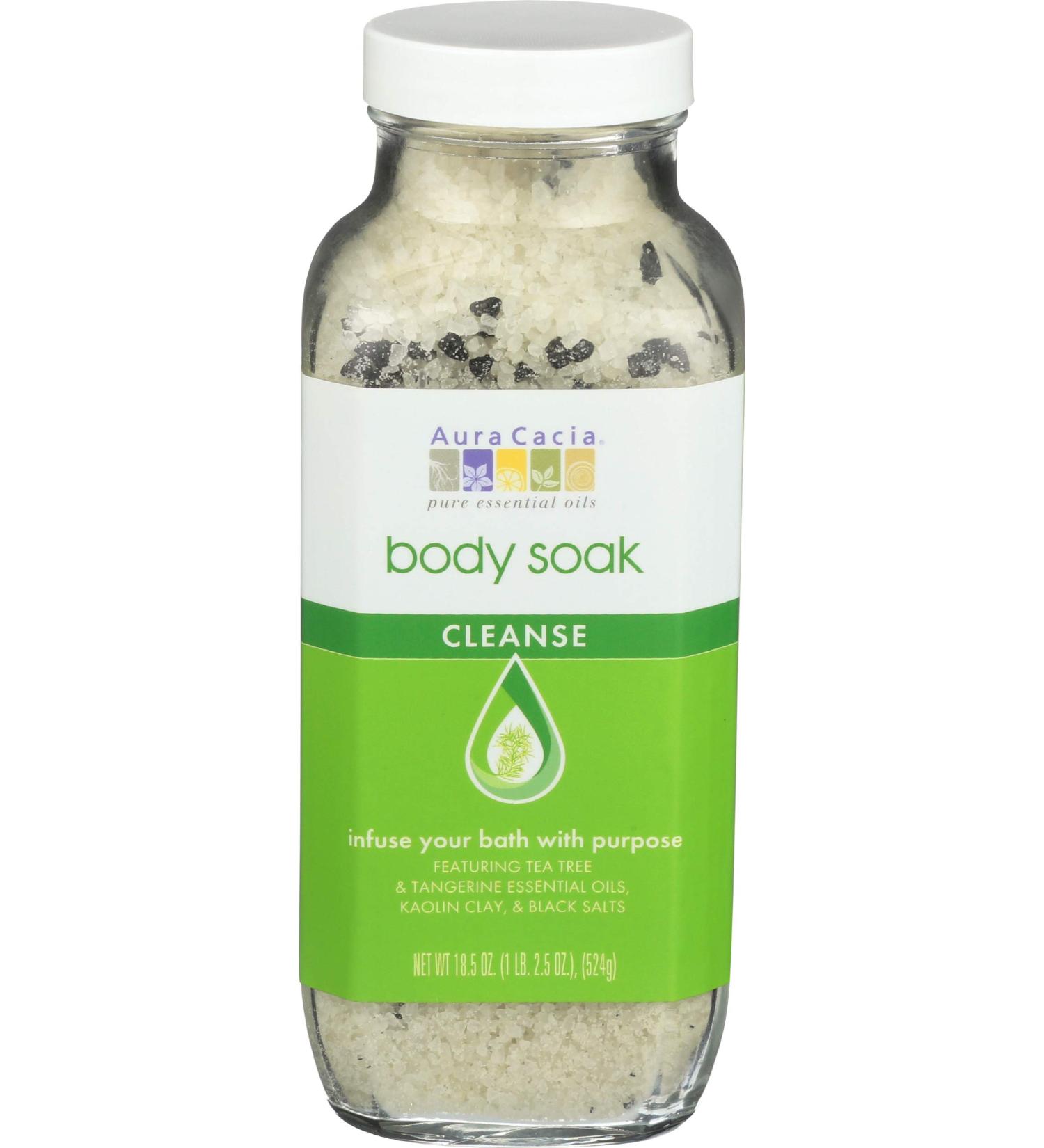 Aura Cacia Cleanse Body Soak 18.5 oz - Soothing Bath Soak for Detox & Relaxation - International Shipping Available - Buy Online on GoSupps.com