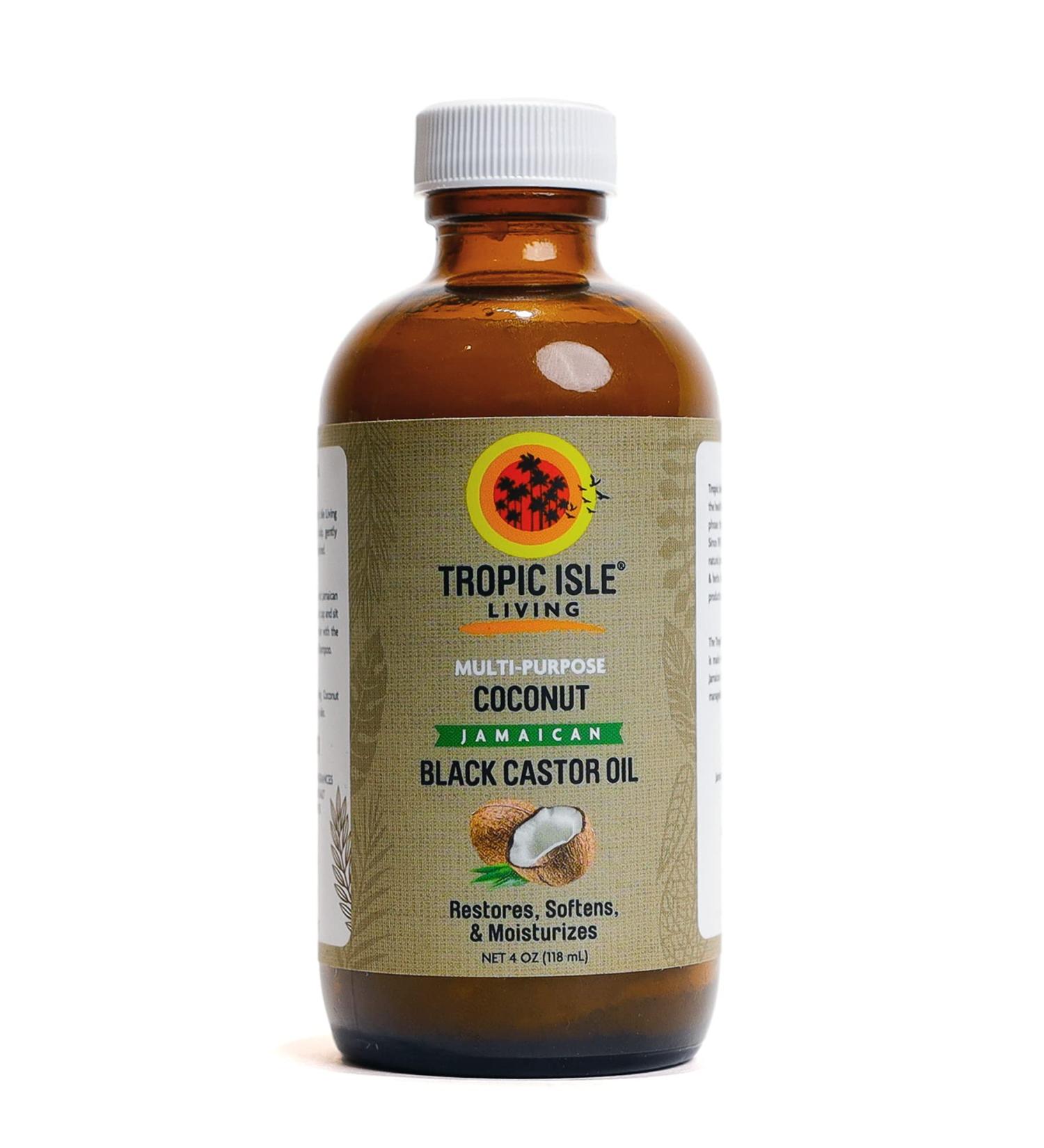 Tropic Isle Living Jamaican Black Castor Oil - 100% Pure Coconut Oil for Dry Hair & Skin - 4 oz Pack (4 Fl Oz Total) - Shop Internationally - Buy Online on GoSupps.com