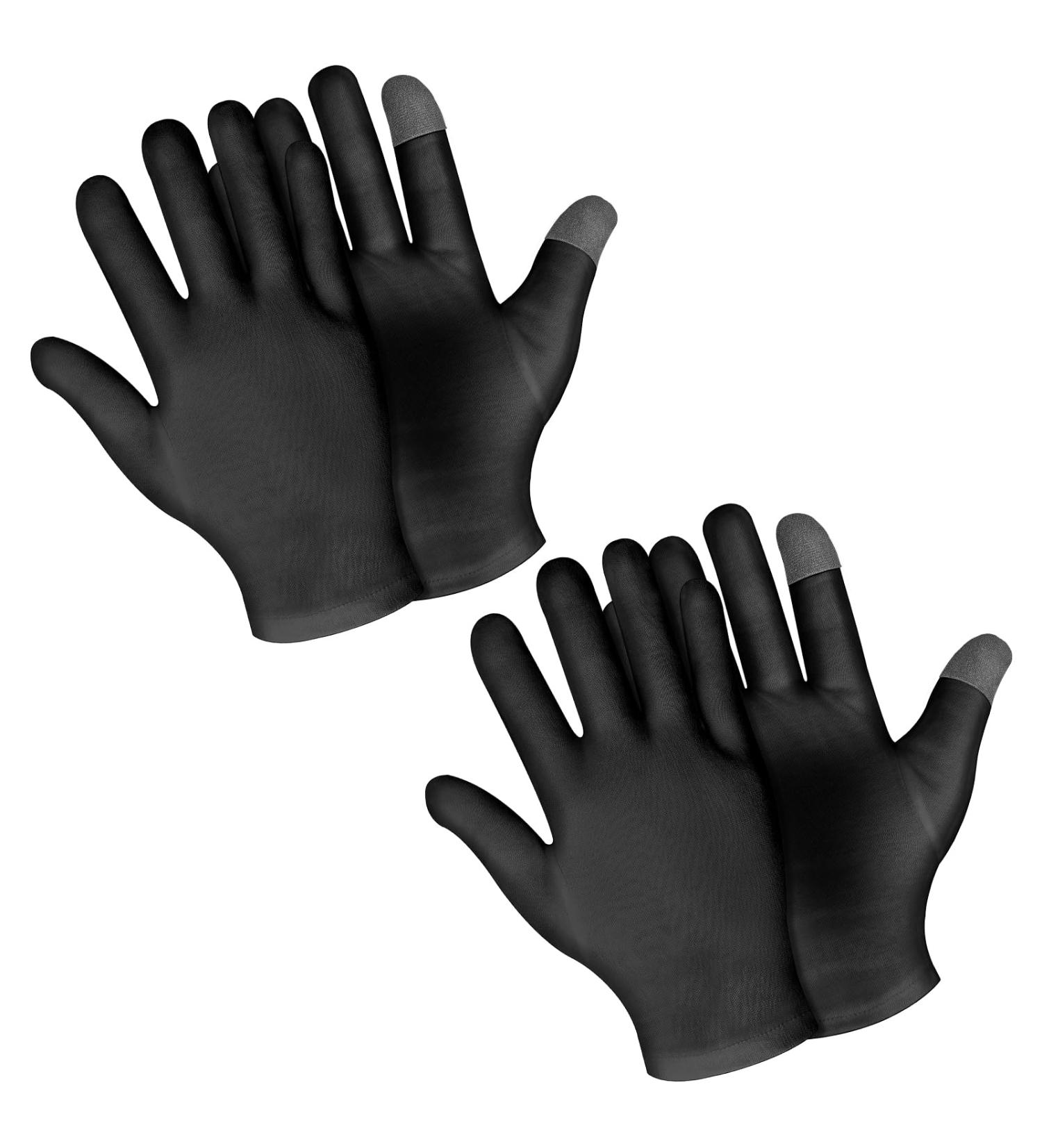 Sibba 2 Pairs Moisturizing Gloves Overnight Touch Screen Gloves White Cotton Gloves for Dry Hands Eczema Hand Spa Treatment Gloves for Repair Rough Cracked Dry Chapped Hands Skin Inspection Gloves - Buy Online on GoSupps.com