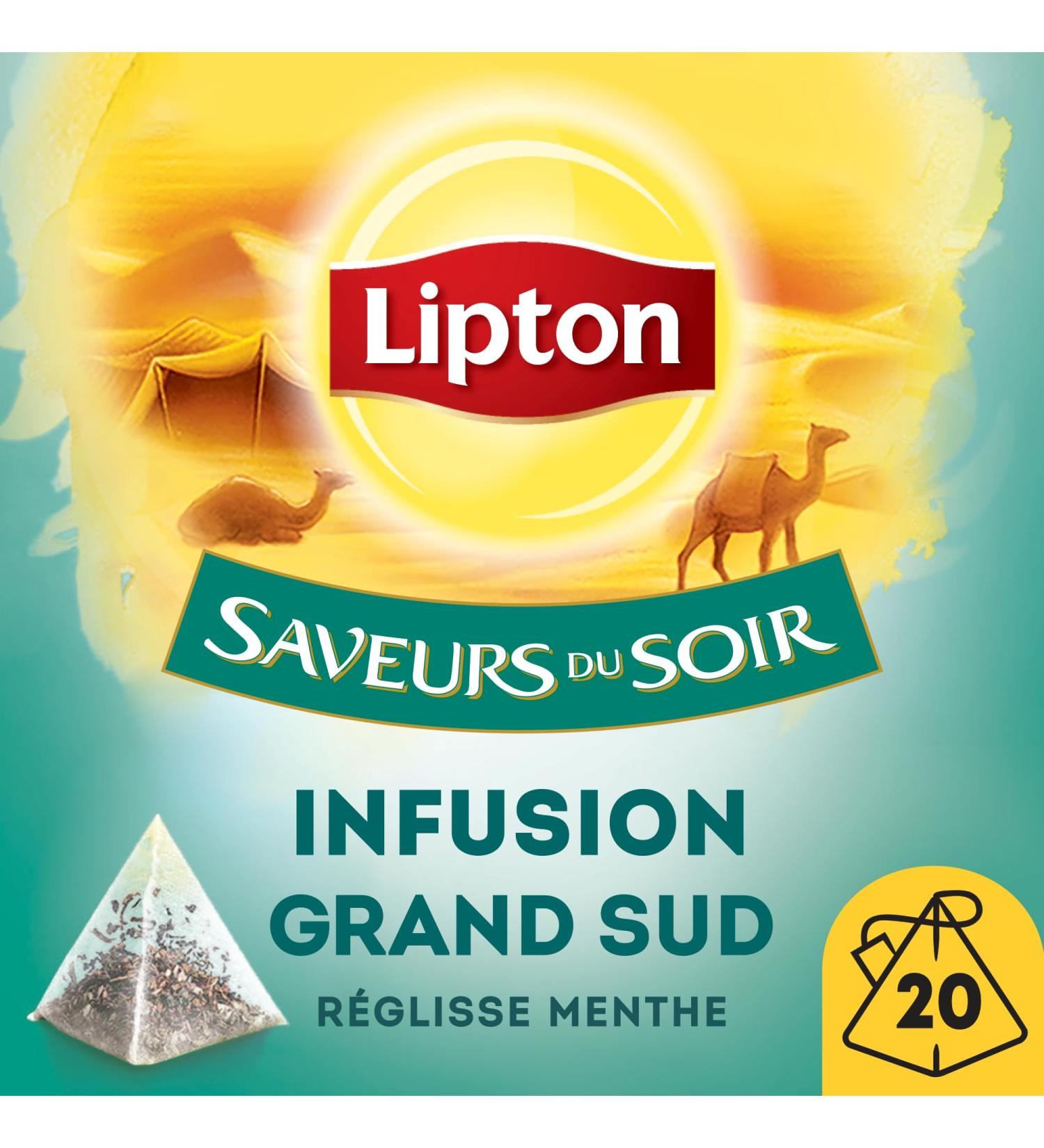 Lipton Evening Flavors Great South Infusions Liquorice and Mint Taste Relaxation Ingredients of 100% Natural Origin 20 - Buy Online on GoSupps.com