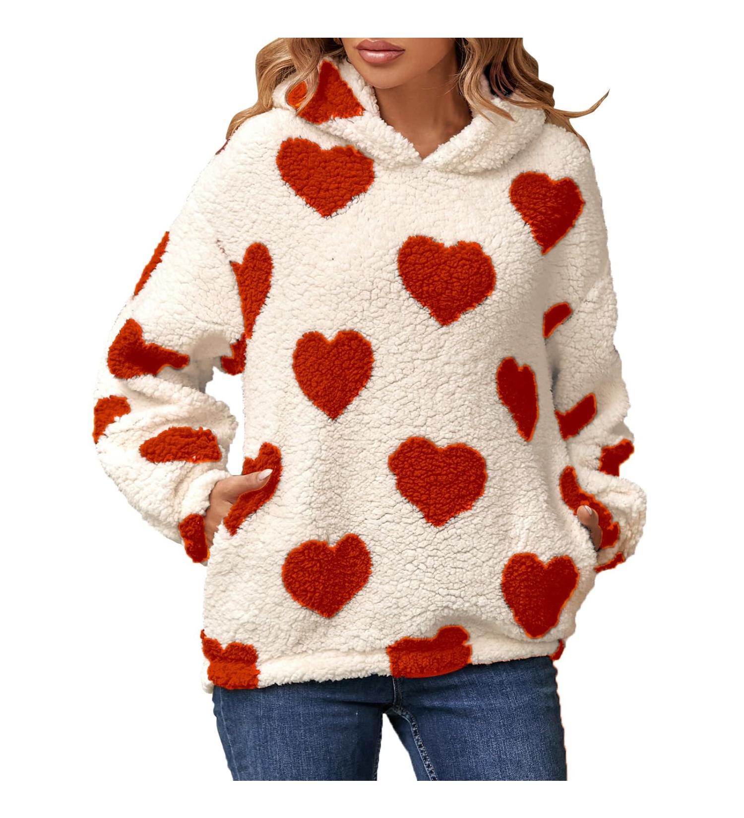 Buy Hanxiulin Women's Fleece Jacket - Plush Cuddly Cardigan Warm Down Coat for Autumn & Winter - Breathable Red Jacket | International Shipping Available - Buy Online on GoSupps.com