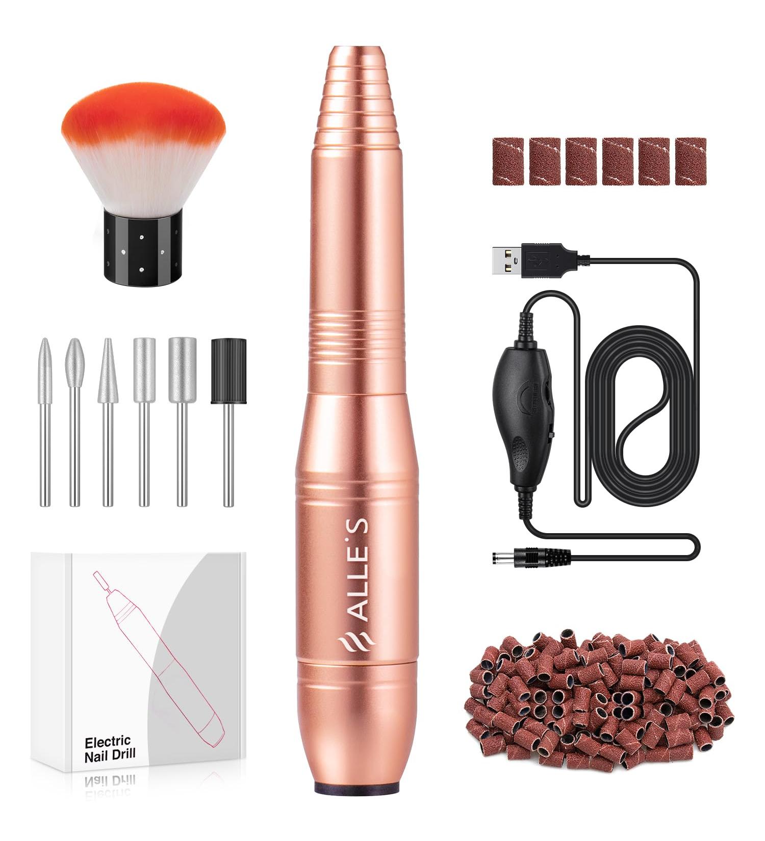 Gold Nail Drill Electric Nail File Set | Professional Efile for Acrylic & Gel Nails | 20000RPM Adjustable Speed with Sanding Bands & Bits | Manicure Pedicure Kit for Women - Buy Online on GoSupps.com