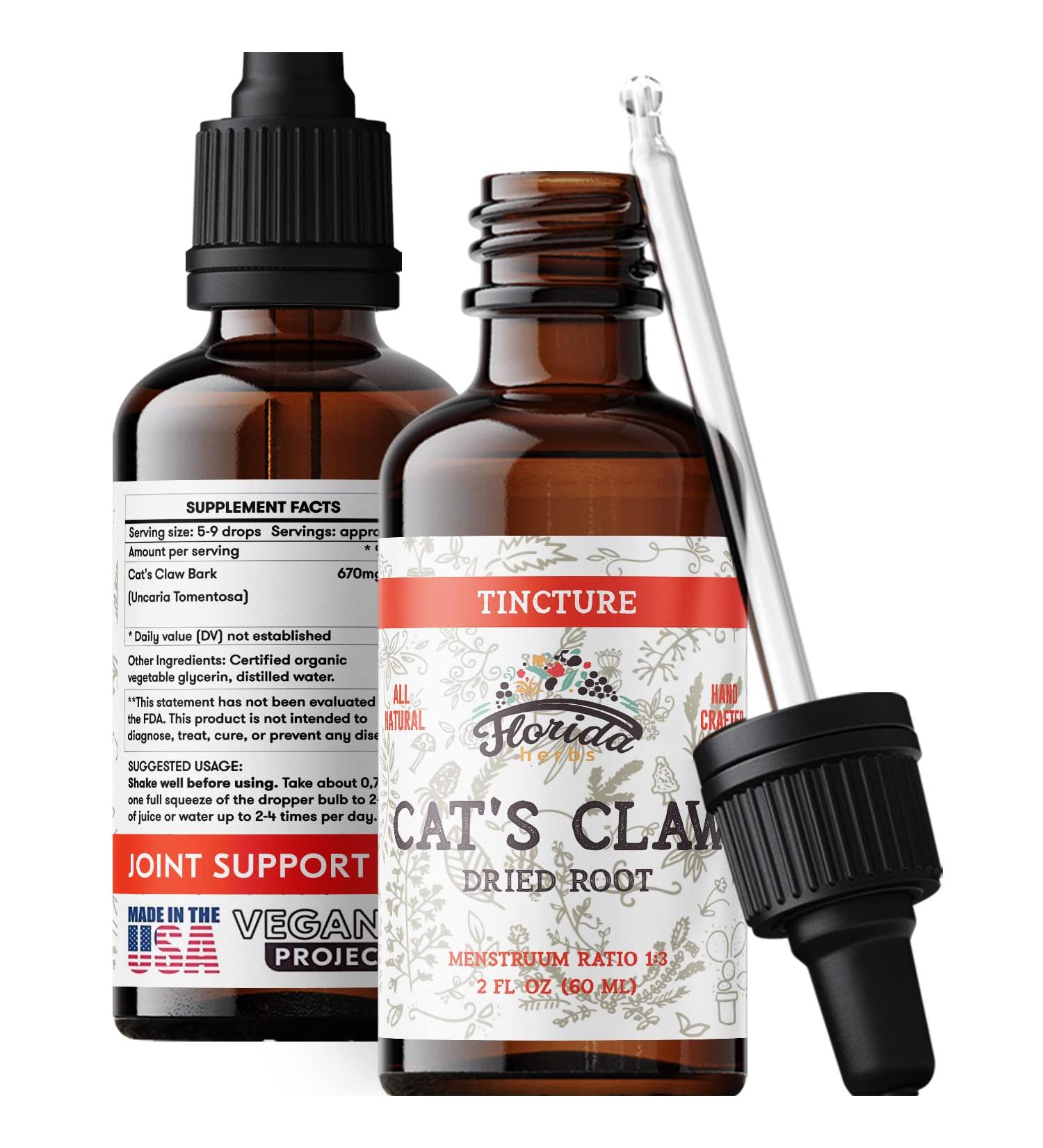 Cats Claw Tincture - Immune & Joint Support Supplement - Heart Health & Focus - Made in USA - 2oz - Buy Online on GoSupps.com