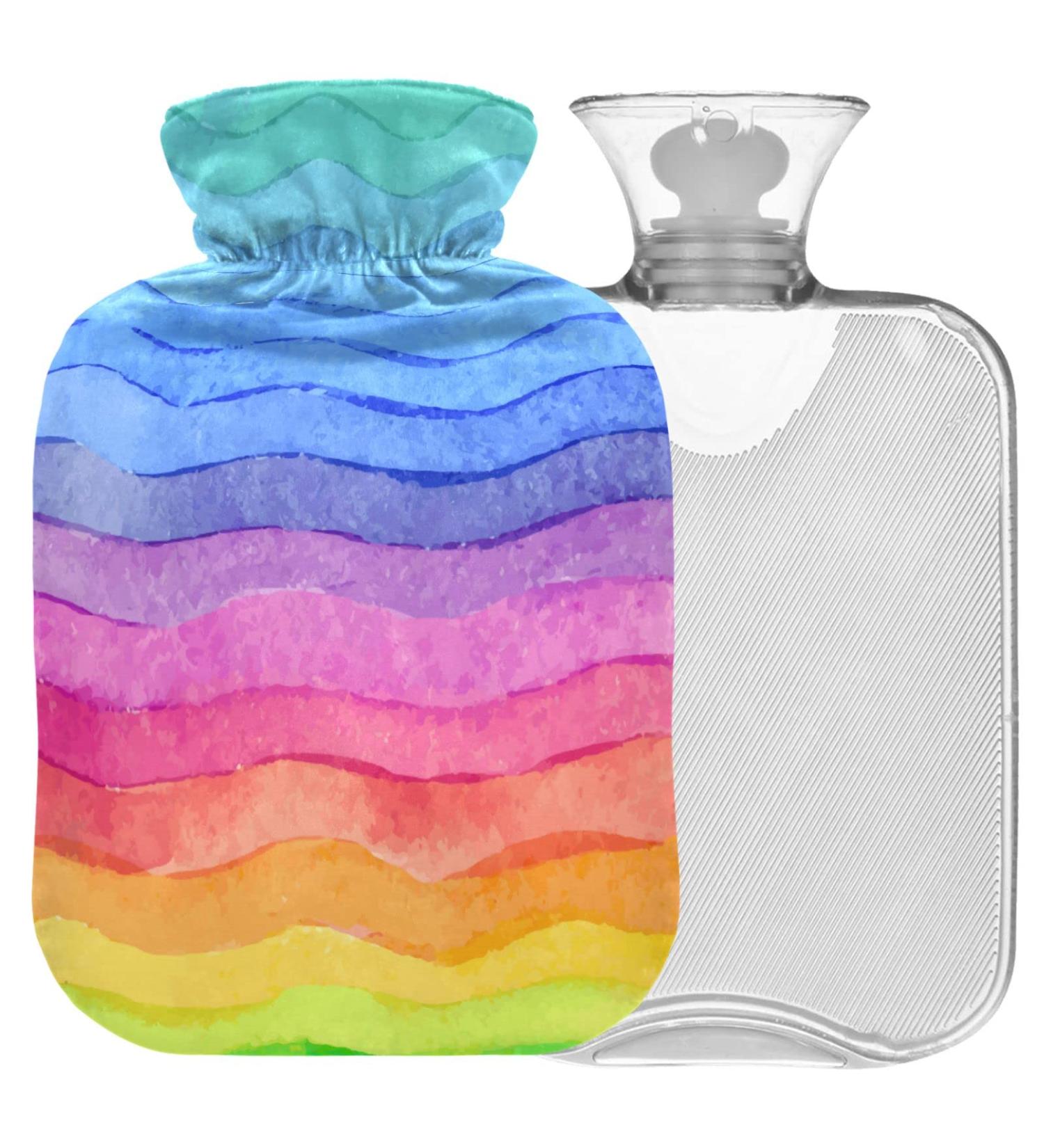 NAANLE 2L Transparent Watercolor Heat Bottle with Cover - Large Warm-Up Bag for Bed Hand & Feet Pain Relief | Heat & Cold Therapy - Buy Online on GoSupps.com
