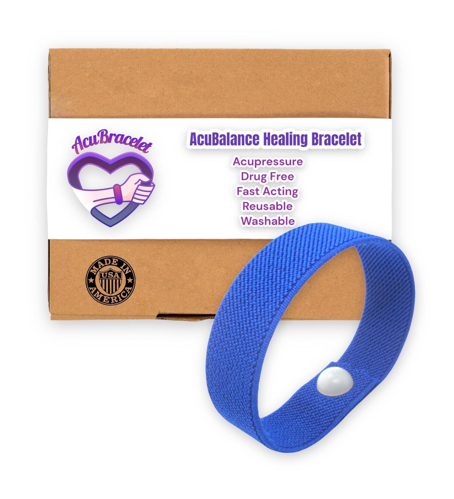 Acubalance Anti-Anxiety Acupressure Band - Comfortable Sleep Aid & Stress Relief Royal Blue Size S 15.2 cm - Buy Online on GoSupps.com