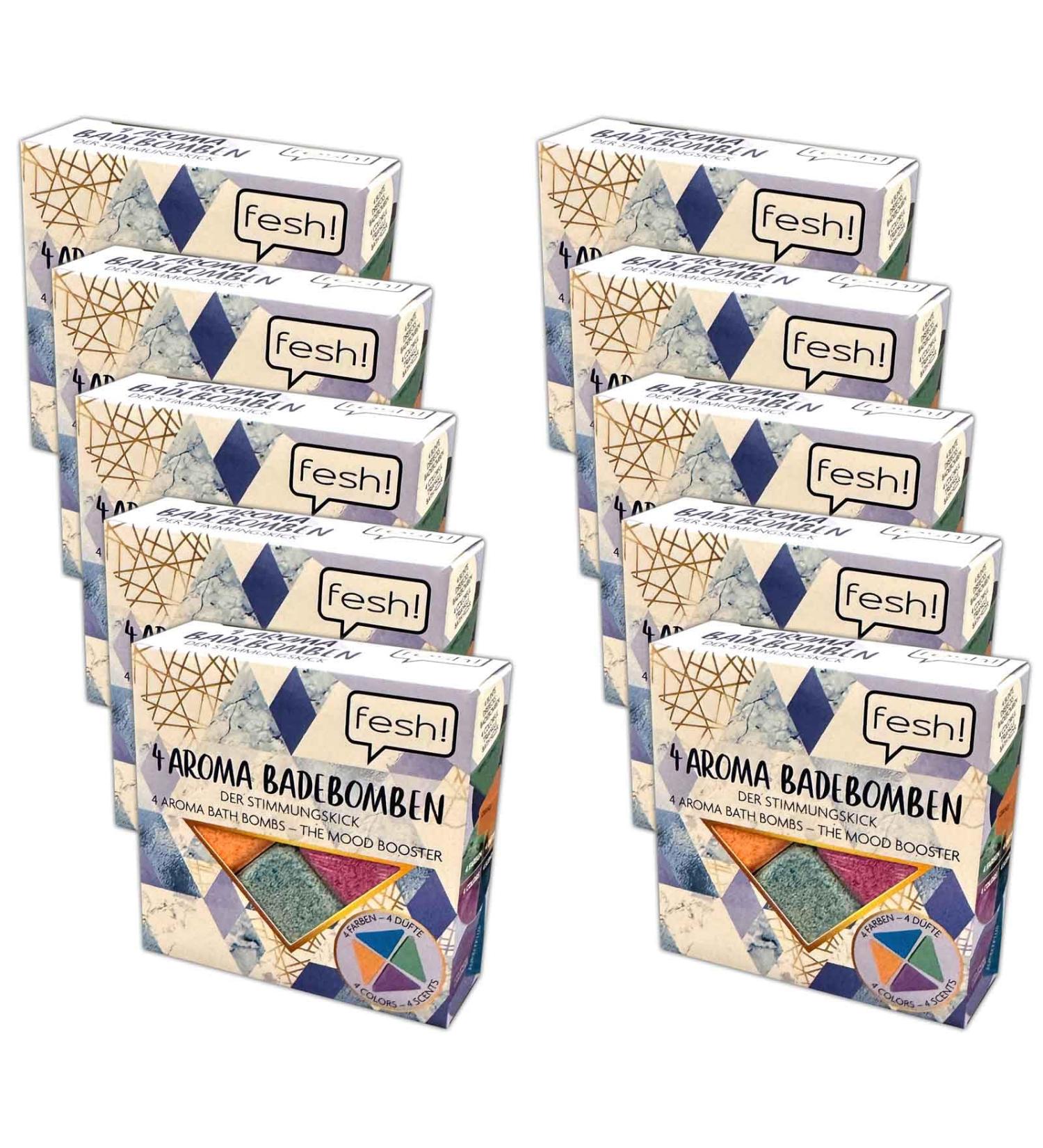 HAC24 10 x Triangular Aromatic Bath Bombs (4 x 40g each) 4 Fragrances and Colours - Buy Online on GoSupps.com