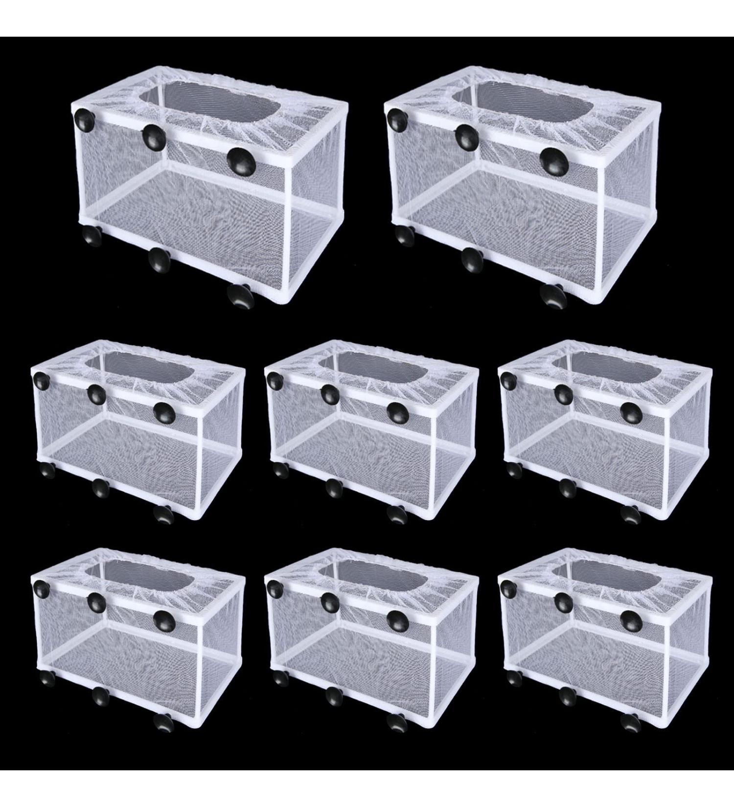 8PCS Fish Tank Breeder Box - Nylon Mesh Fry Hatchery & Spawning Incubator - Buy Online on GoSupps.com