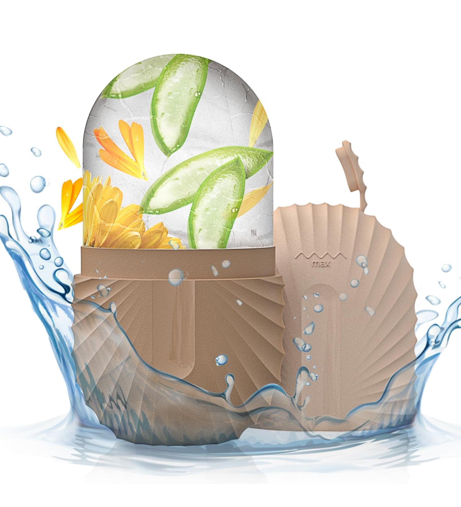 Aquuaera Ice Face Roller Ice Cube Roller for Face Facial Beauty Ice Roller Skin Care Tools De-Puff Eye Bags Reduce Migraine Pain(Brown) Shell-brown - Buy Online on GoSupps.com