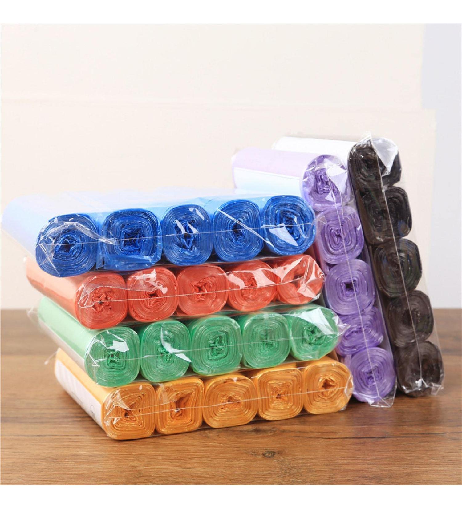 Material Flat Mouth Garbage Bag Thickened Point Break Disposable Household Medium Kitchen Flat Mouth Plastic Bag roll red