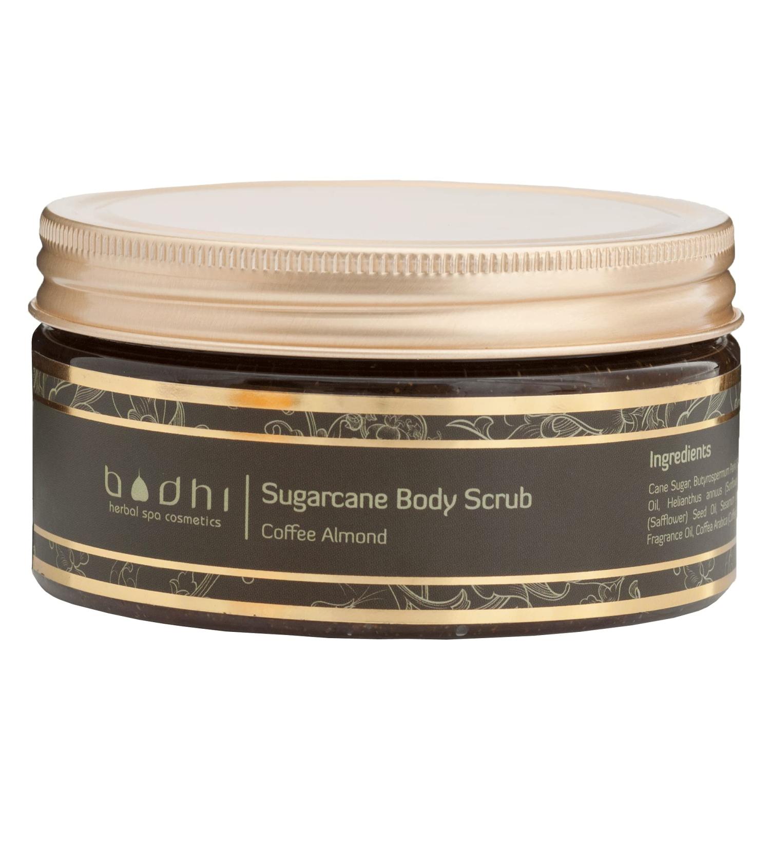 Bodhi Body Peeling Cane Sugar & Coffee - 250ml | Organic Vegan Skincare Against Cellulite with Coconut Oil & Shea Butter | Natural Skin Food & Energy - Buy Online on GoSupps.com