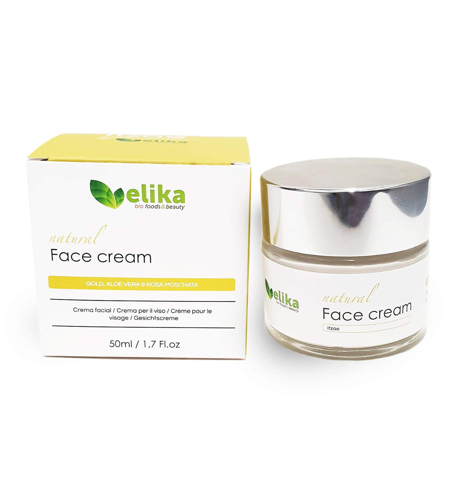  Elikafoods Natural Itzae Face Cream SPF15 Moisturizing Firming Natural Ingredients: Collagen & Elastin Algae Extract Gold Powder Aloe & Rosehip 50ml - Buy Online on GoSupps.com