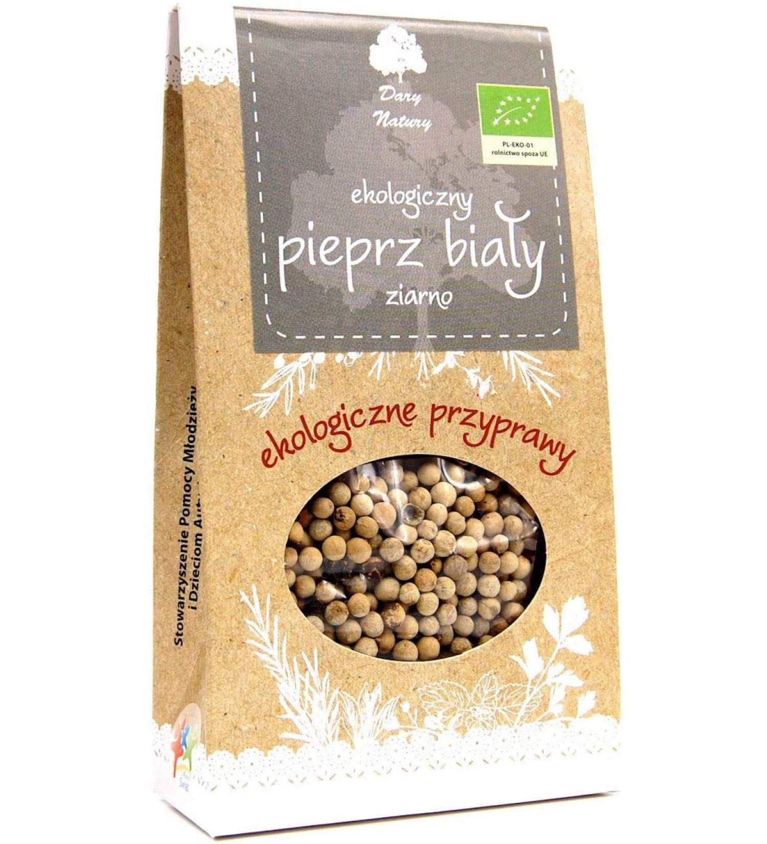 ORGANIC GRAINED WHITE PEPPER 30 g - DARY NATURY