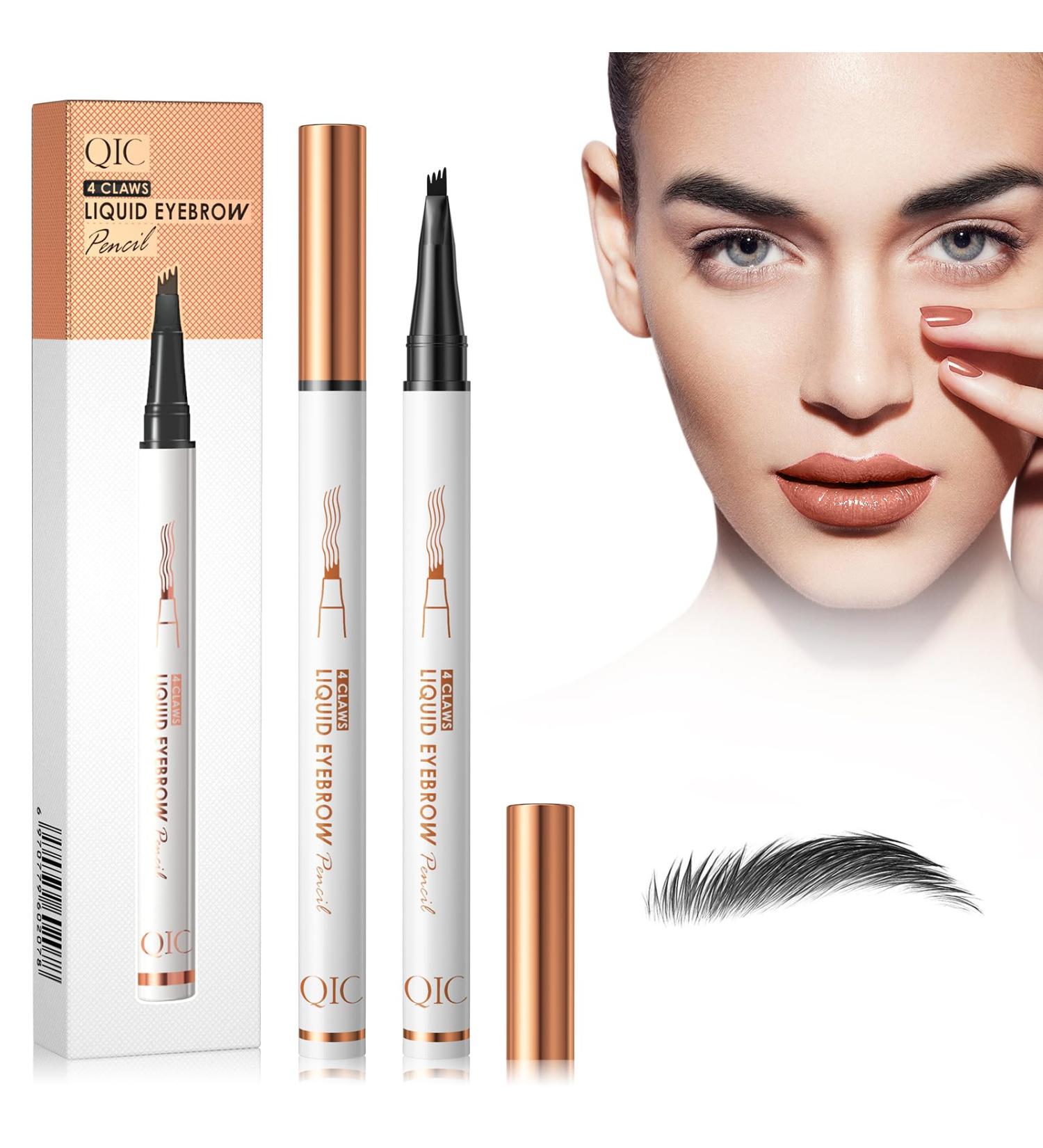 Eyebrow Pencil Waterproof Smudge-proof 3D Natural Makeup Eyebrow Pencil for Men Women Black - Buy Online on GoSupps.com