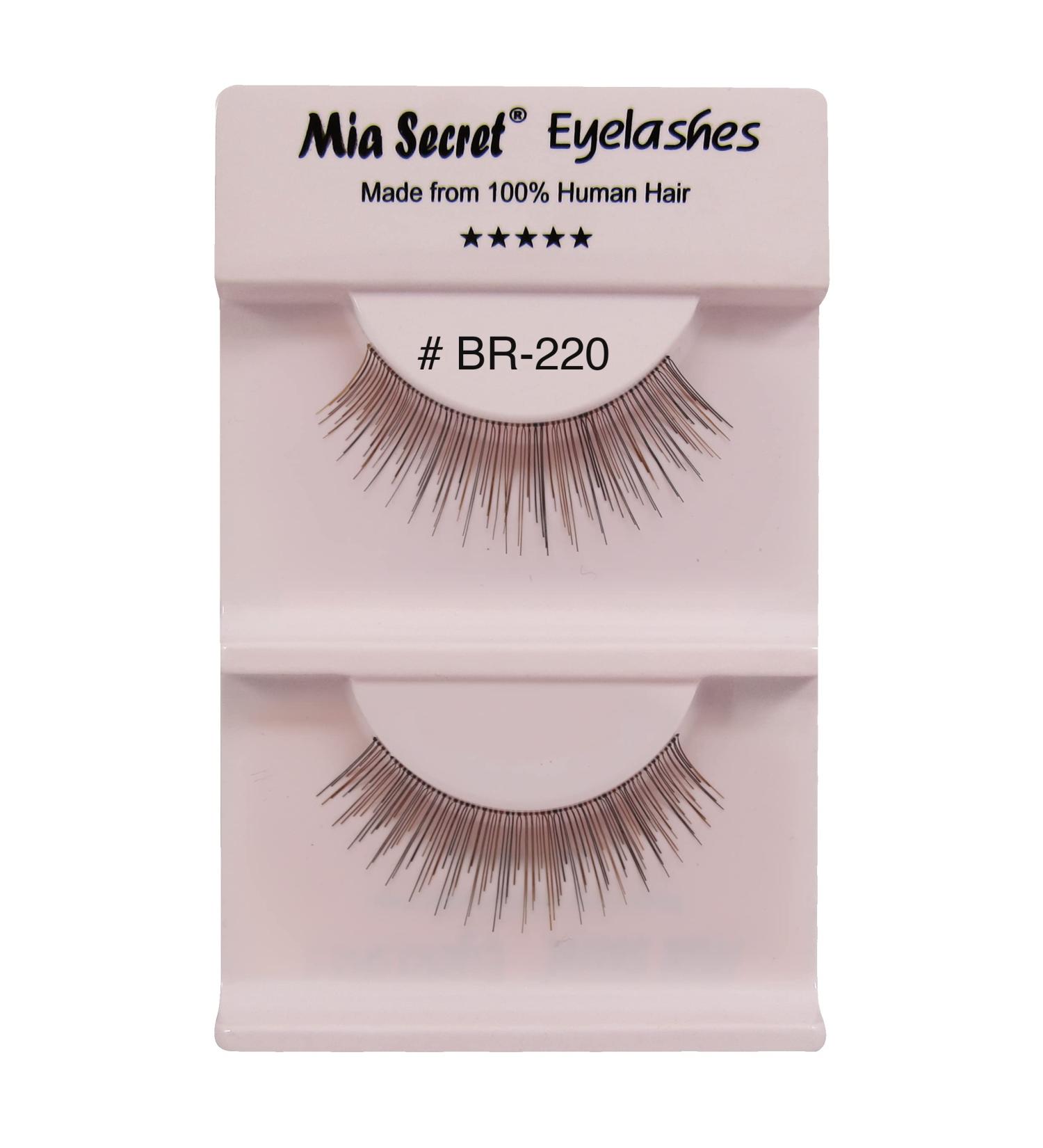 Mia Secret Mix Highlights Eye Lashes - Natural-Looking Black Strip False Eyelashes - 4 Pack BR-220