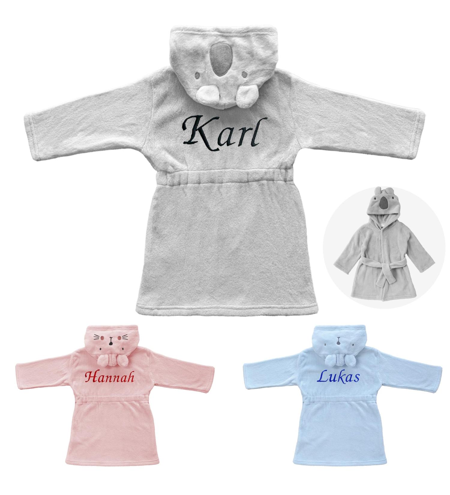 Personalized Baby Bathrobe - KDO Magic Embroidered Gift for Christmas & Birthday (6-12 Months Gray) - Buy Online on GoSupps.com