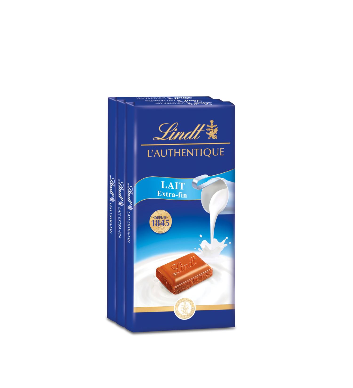 Lindt & Spr ngli Set of 3 MA TRE CHOCOLATIER Bars - Extra-fine Milk Chocolate 3x100g - Buy Online on GoSupps.com