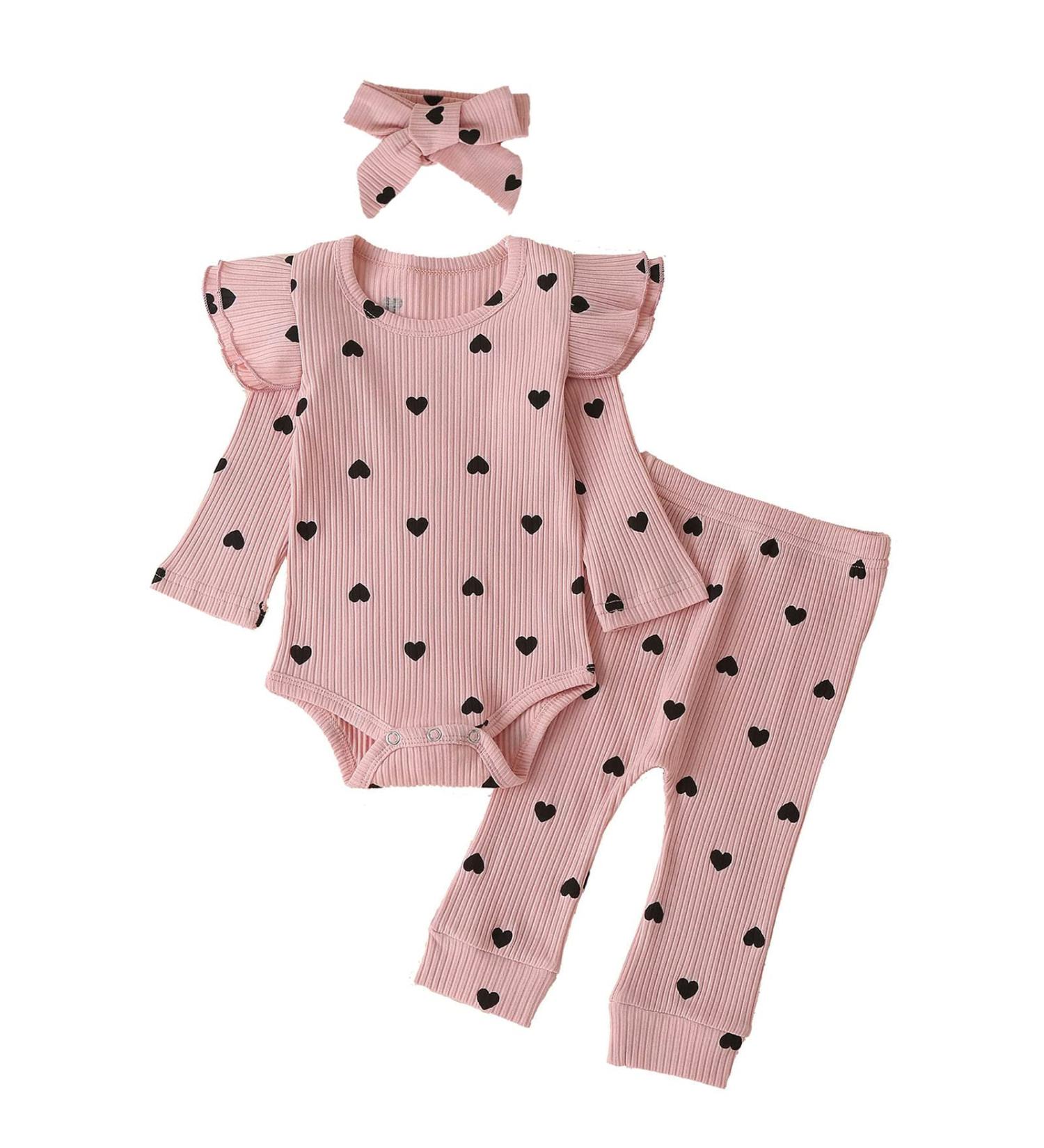 Baby Girl White Lace Romper Top + Jeans Shorts Set 0-3 Months Pink | 3-24 Months Clothing Outfits - Buy Online on GoSupps.com
