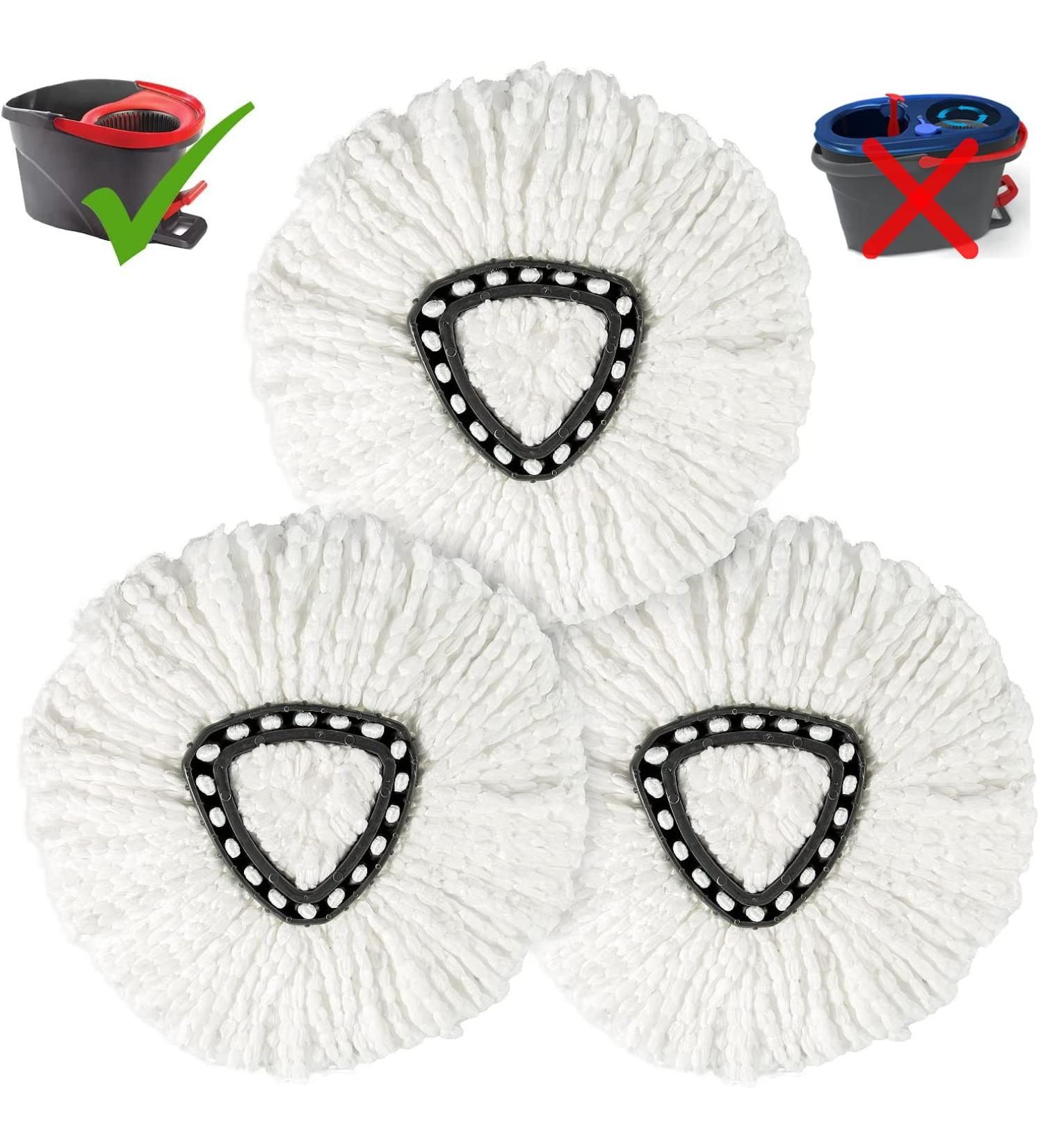 3 Pack Spin Mop Replacement Heads Compatible with O Cedar 1-Tank System - Easy to Replace, Microfiber, Machine Washable - Buy Online on GoSupps.com