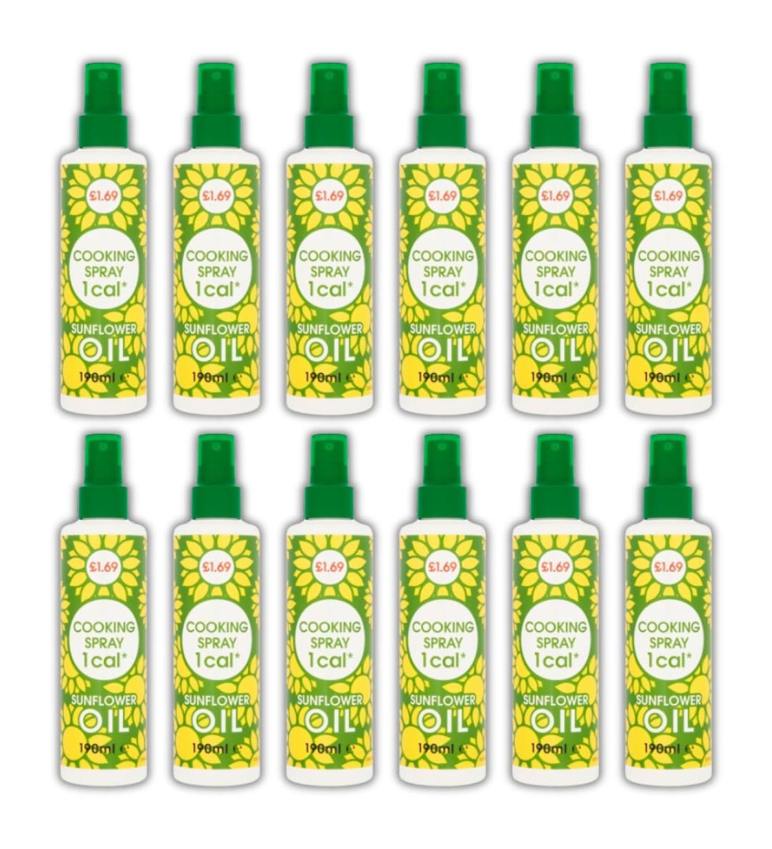 KoalaKoi Cooking Oil Sprayer 1Kcal PER SPRAY - Sunflower oil spray bottles For Kitchen and Air Fryer RRP Price Marked (12x190ml) - Buy Online on GoSupps.com