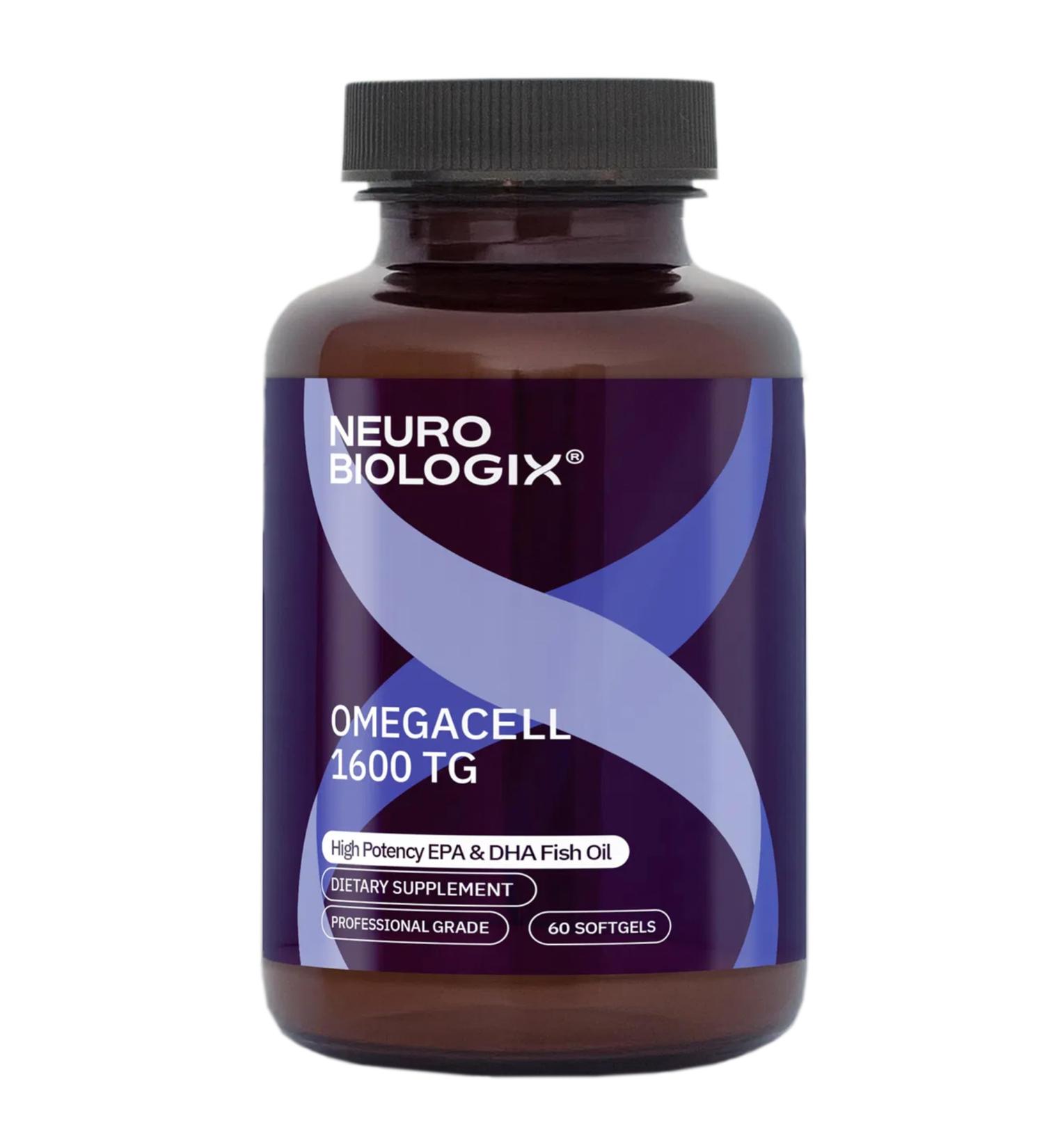 Neurobiologix OmegaCell 1600 TG Omega 3 Fish Oil with EPA & DHA Triglyceride Form for Absorption & Wellness Support Non GMO Omega 3 Supplement for Women and Men Gluten Free 60 Softgels - Buy Online on GoSupps.com
