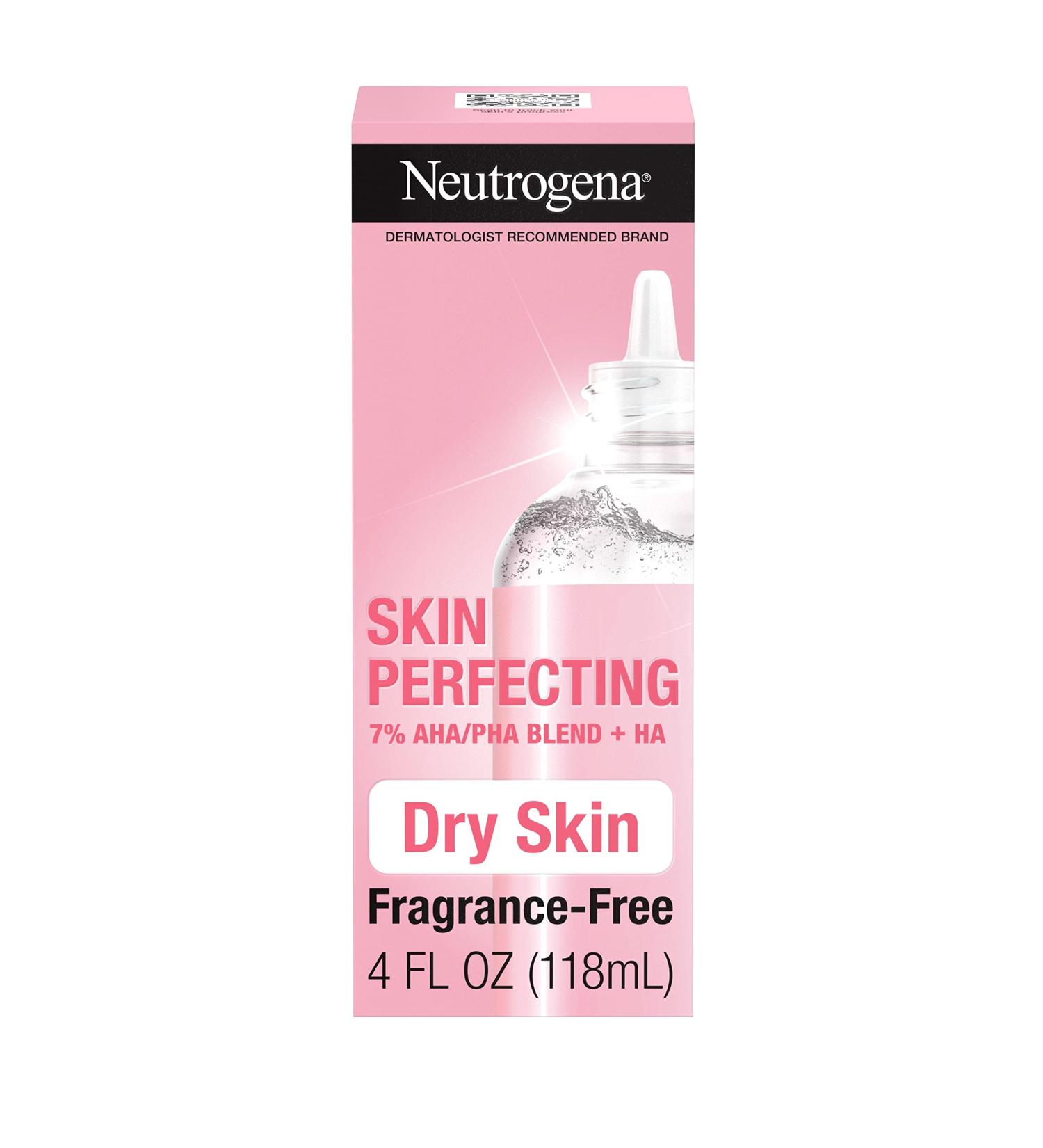 Neutrogena Skin Perfecting Liquid Exfoliant for Dry Skin - 4 fl oz (118 ml) | Gentle Daily Exfoliation - Buy Online on GoSupps.com