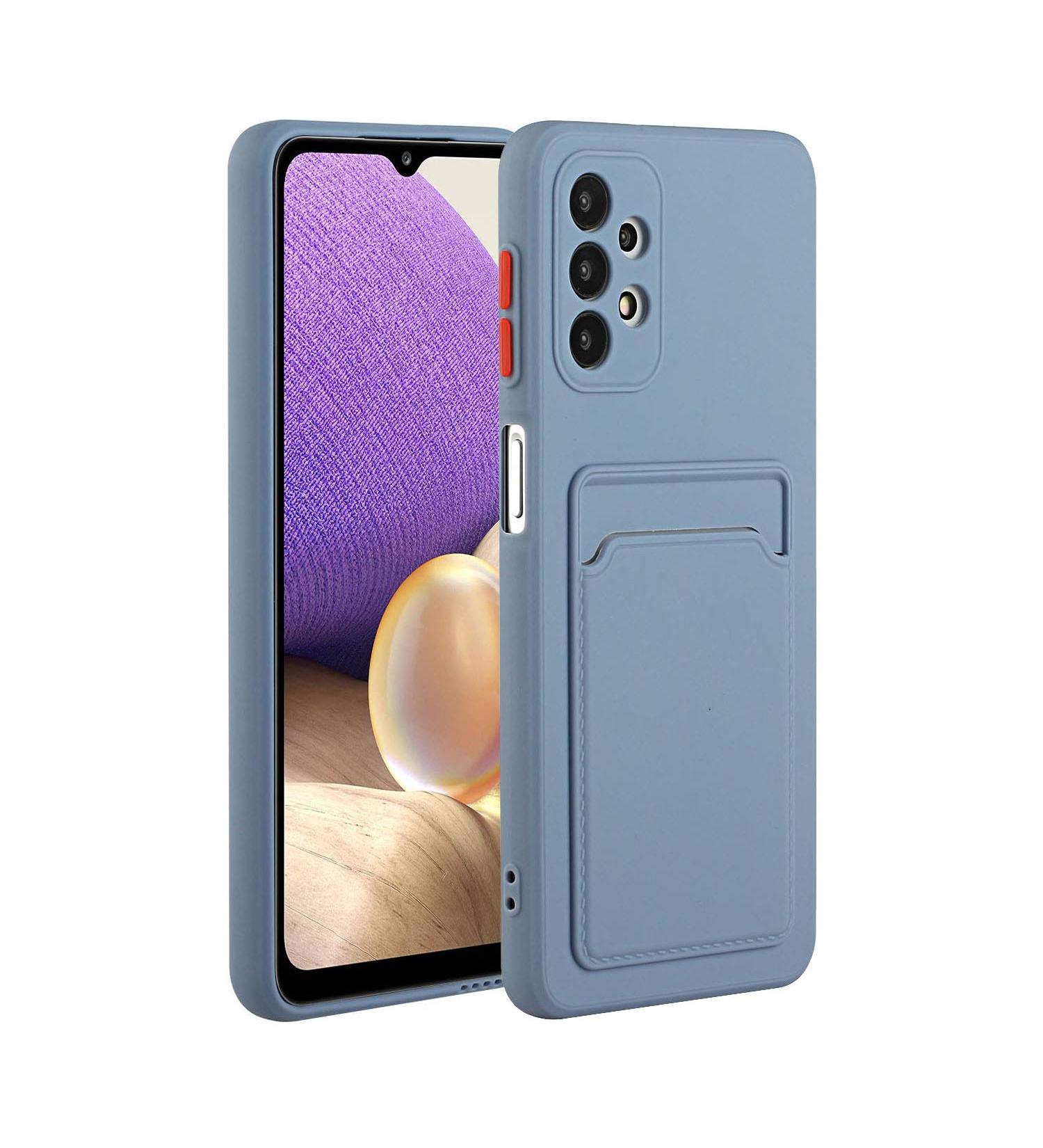 Buy Tivenfezk Nadoli Silicone Case for Samsung Galaxy A73 5G - Ultra Thin Shockproof Scratch-Resistant Wallet TPU Cover with Credit Card Holder - Gray - Buy Online on GoSupps.com