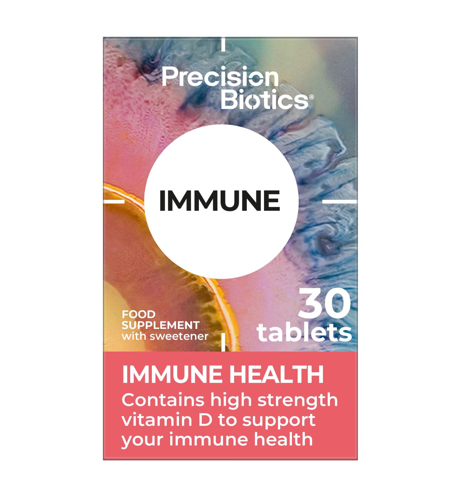 Immune by PrecisionBiotics: Bifidobacterium Longum Strain with Vitamin D - 30 Chewable Probiotic Capsules - Buy Online on GoSupps.com
