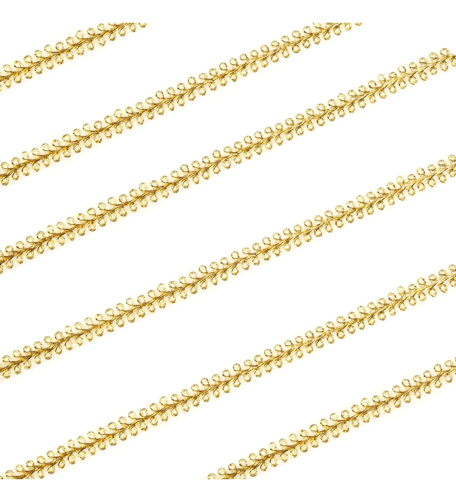 Gold Lace Trim 18 Yards Gold Gimp Braid Scroll Braid Trim Gold Metallic Swirl Trim for Sewing  Cake  Headband  Bracelet  Bag  Purse Handles (Gold) gold-2/5in - Buy Online on GoSupps.com
