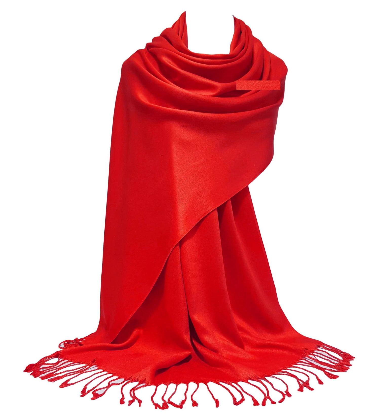 GFM Smooth Shiny Pashmina Style Scarf - Vibrant Red (L9) - Buy Online on GoSupps.com