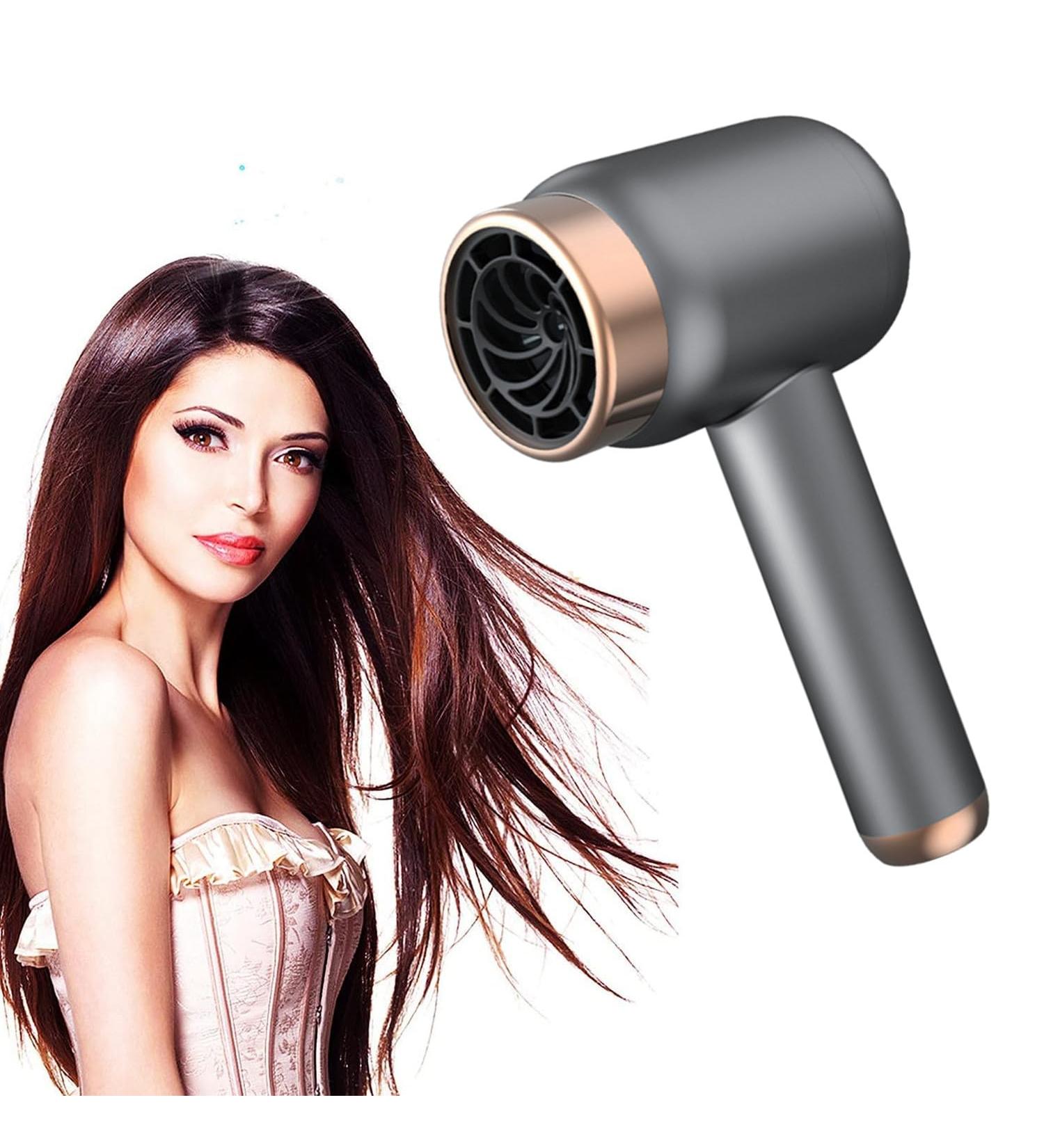 WTTTTW Portable Cordless Hair Dryer Low-Heat Rechargeable Blow Dryer Type-C Fast Charging Travel Hair Dryers w/Hot & Cold Wind Mini Hair Dryer for All Hair Types Gift for Women Girls Black - Buy Online on GoSupps.com