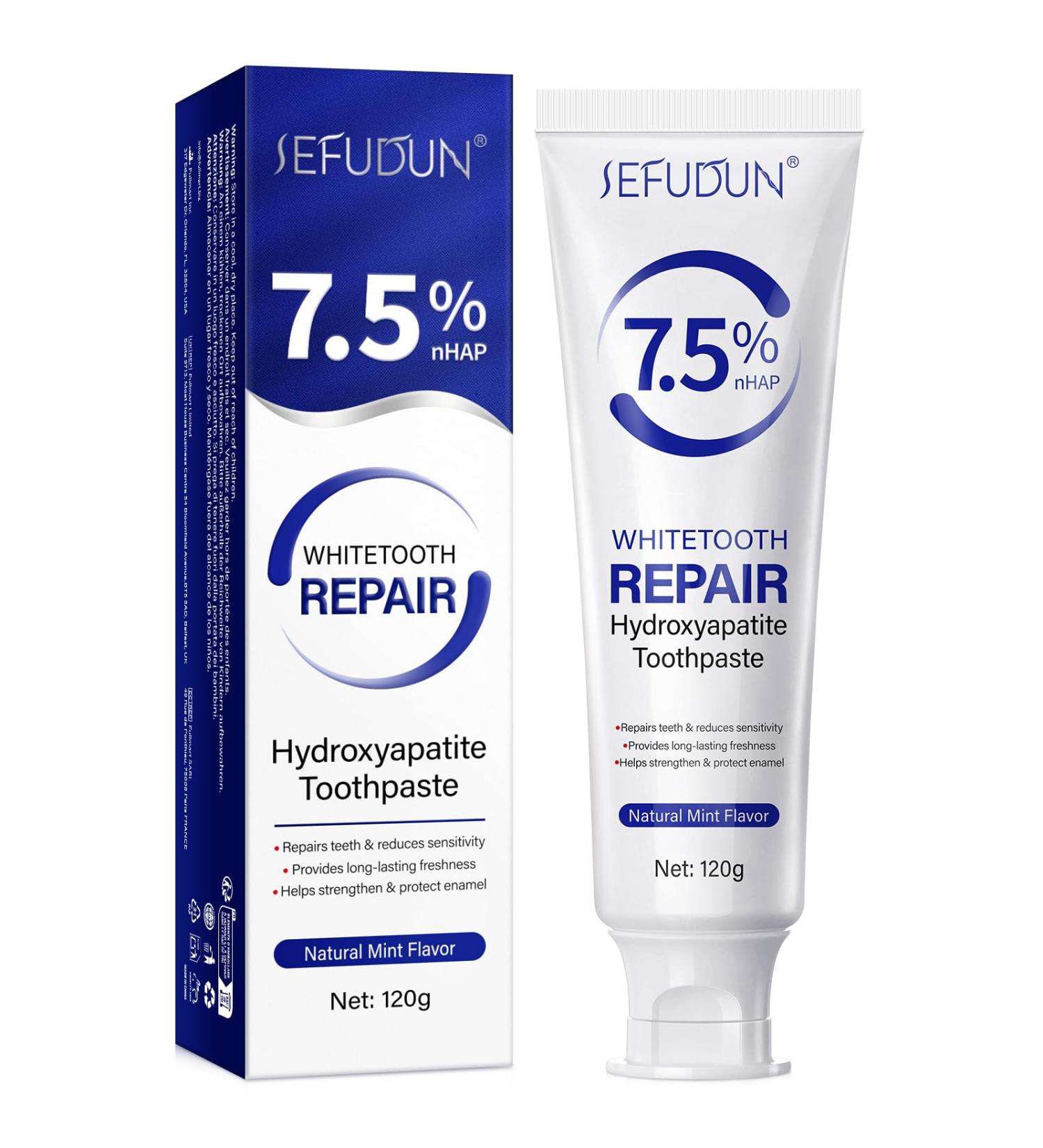 CCKULOOB Hydroxyapatite Toothpaste 120g Tooth Enamel Restoration & Sensitive Teeth Fluoridefree Vegan & Dermatologically Tested For Family With Soft Mint