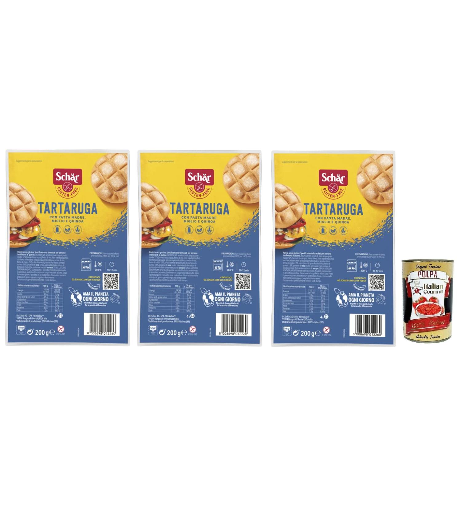  Italian Gourmet E.R. Dr. Sch r Tartaruga Italian Tortoise Bread with Sourdough Millet and Quinoa 200 g + 400 g Set of 3 - Buy Online on GoSupps.com