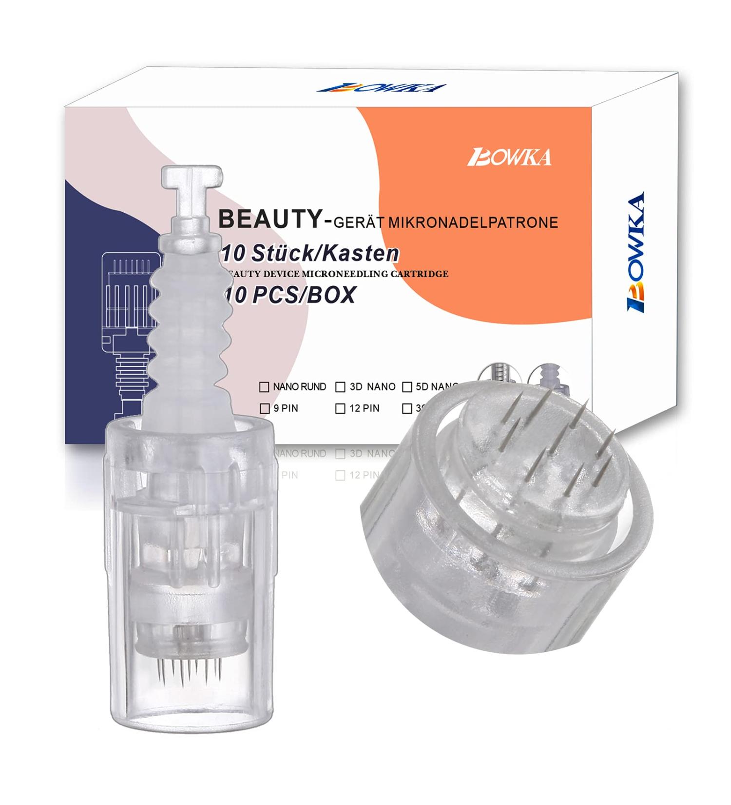 Bowka 9 Pins Microneedling Pen Needles - 10 Universal Replacement Needles for Adjustable Electric Derma Pen - Buy Online on GoSupps.com
