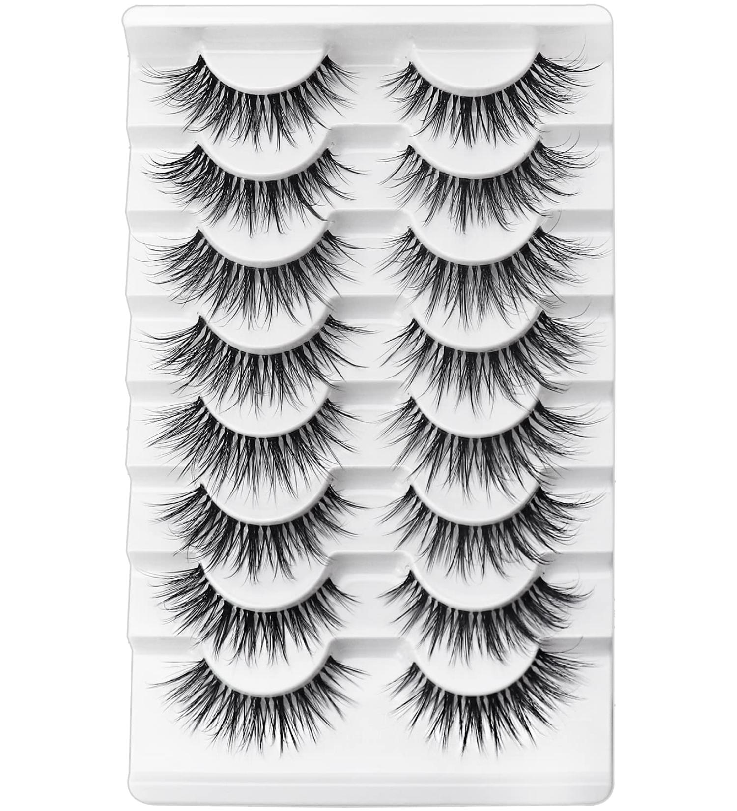 Veleasha Natural Look False Eyelashes 8 Pairs Pack | Style 03 So Wispy Lashes 03 (12-19mm) - Buy Online on GoSupps.com