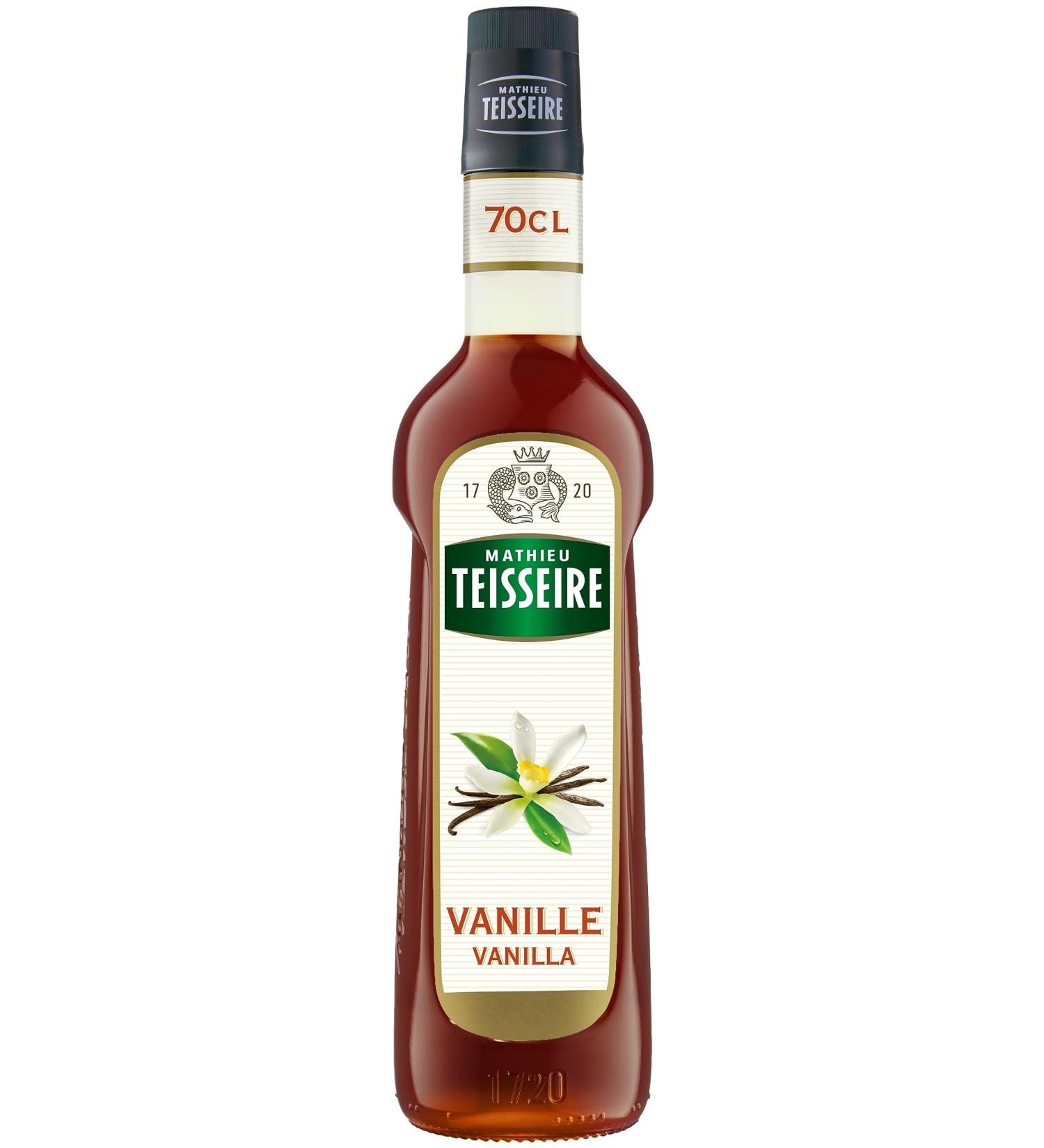 Mathieu Teisseire Vanilla Syrup for Drinks Coffee Chocolate Milkshakes Cocktails with or without Alcohol Tea 70cl Bott - Buy Online on GoSupps.com