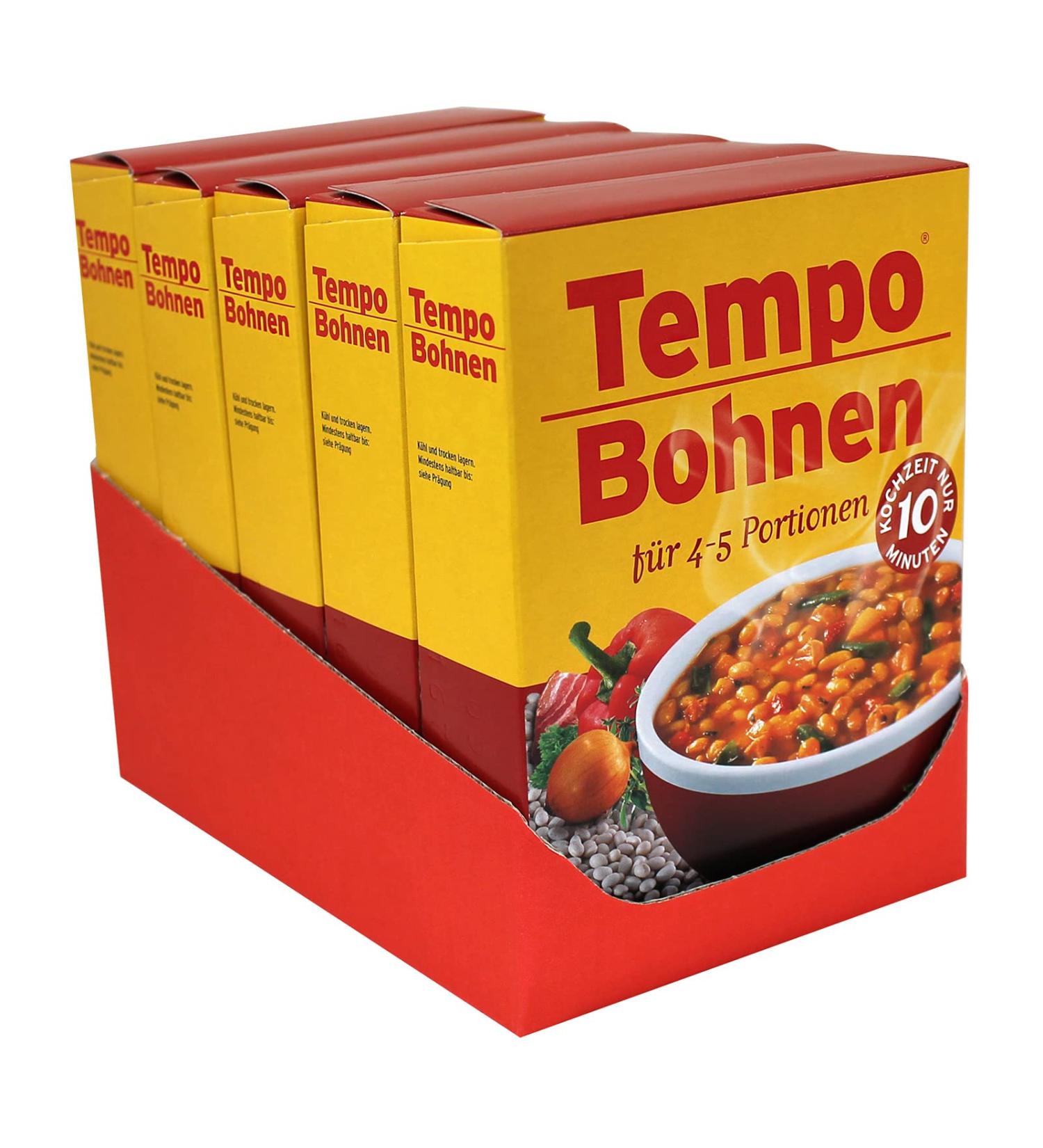 Pack of 5 Tempo White Beans (5 x 225g) - Quick 10-Minute Cooking for 4-5 Portions | International Shipping Available - Buy Online on GoSupps.com