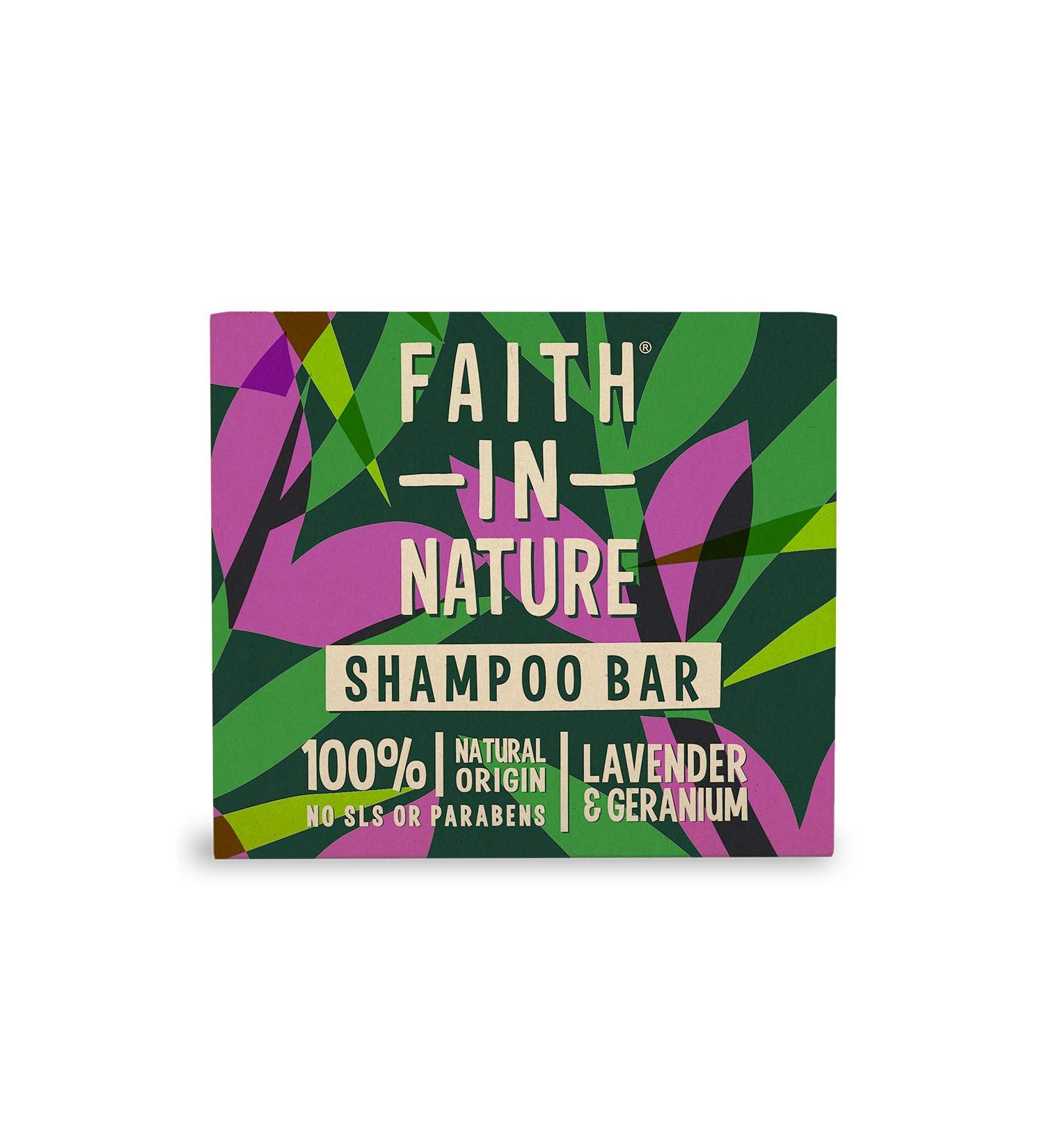 Faith In Nature Lavender & Geranium Shampoo Bar - Vegan, Cruelty-Free, SLS & Paraben-Free 85g - Buy Online on GoSupps.com