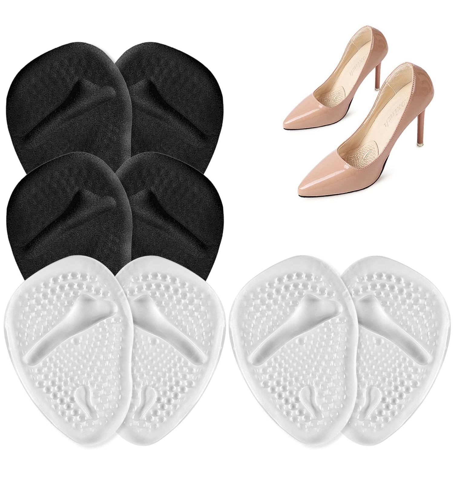 Dawnieee High Heel Insoles - 4 Pairs Gel Forefoot Cushions for Women | Anti-Slip Silicone Pads | Comfortable Shoe Inserts - Buy Online on GoSupps.com