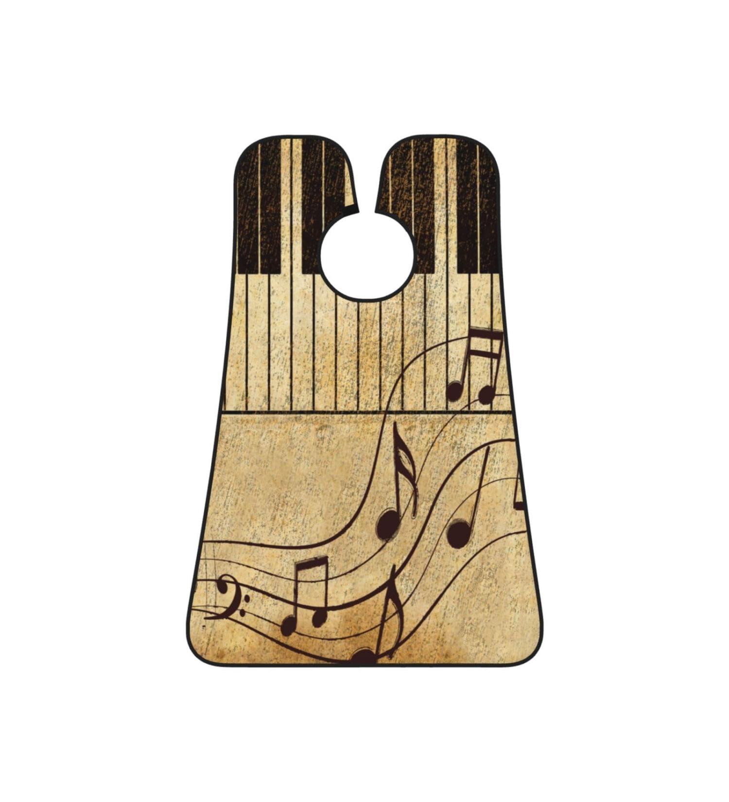 Retro Musical Beard Bib | Vintage Music Note Hair Catcher | Non-Stick Grooming Cloth for Shaving & Trimming | Ideal Gifts for Men - Buy Online on GoSupps.com