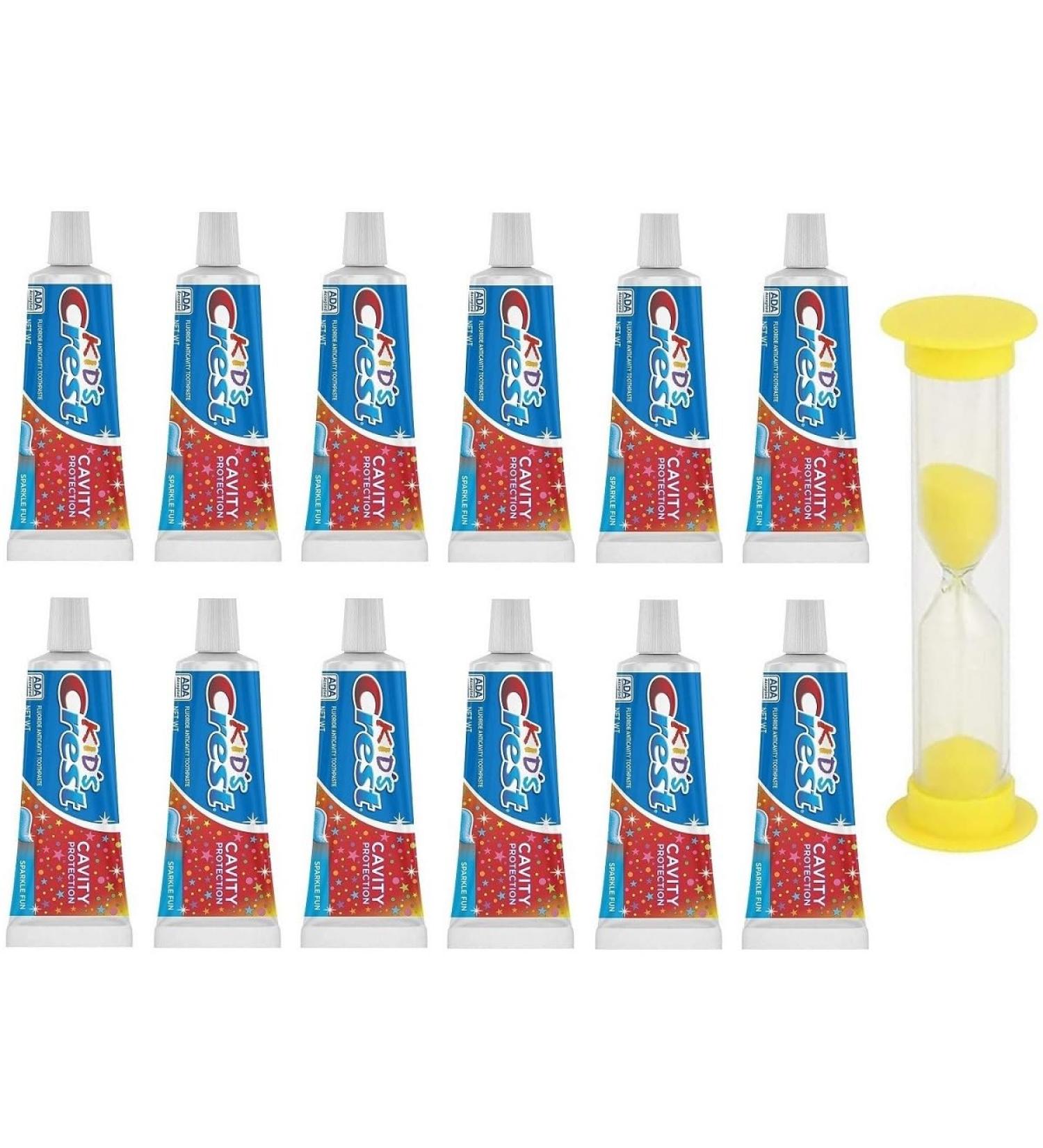 Kids Crest Sparkle Fun Toothpaste Travel Size - 12 Pack with Timer | Cavity Protection & Fun Brushing - Buy Online on GoSupps.com