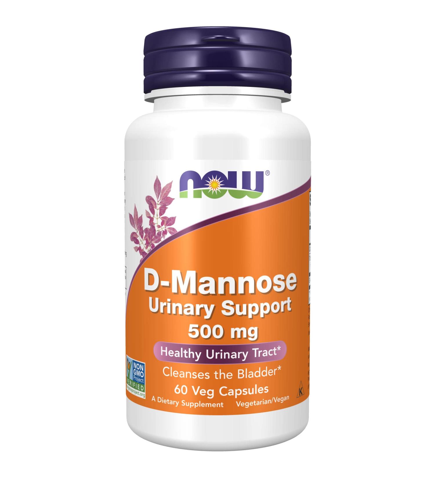 NOW D-Mannose 500mg | Non-GMO Project Verified | Healthy Urinary Tract Support | 60 Veg Capsules - Buy Online on GoSupps.com