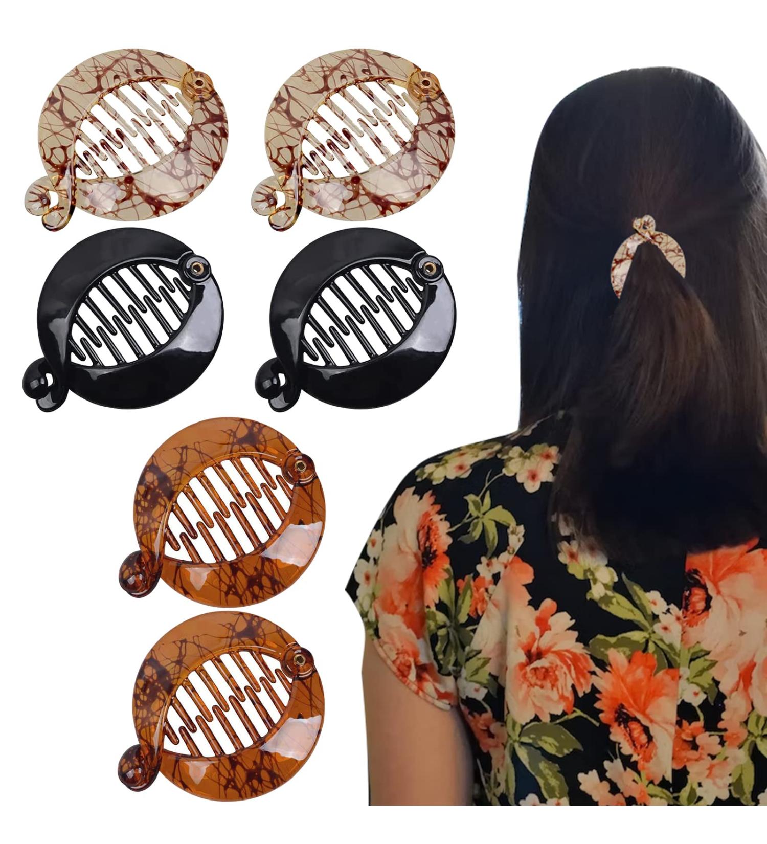 BLMHTWO 6PCS Banana Fish Hair Clips - Non-Slip Resin Comb Clips for Women and Girls - Perfect for Thin, Fine, Curly Hair - Black, Coffee, Light Coffee - Buy Online on GoSupps.com