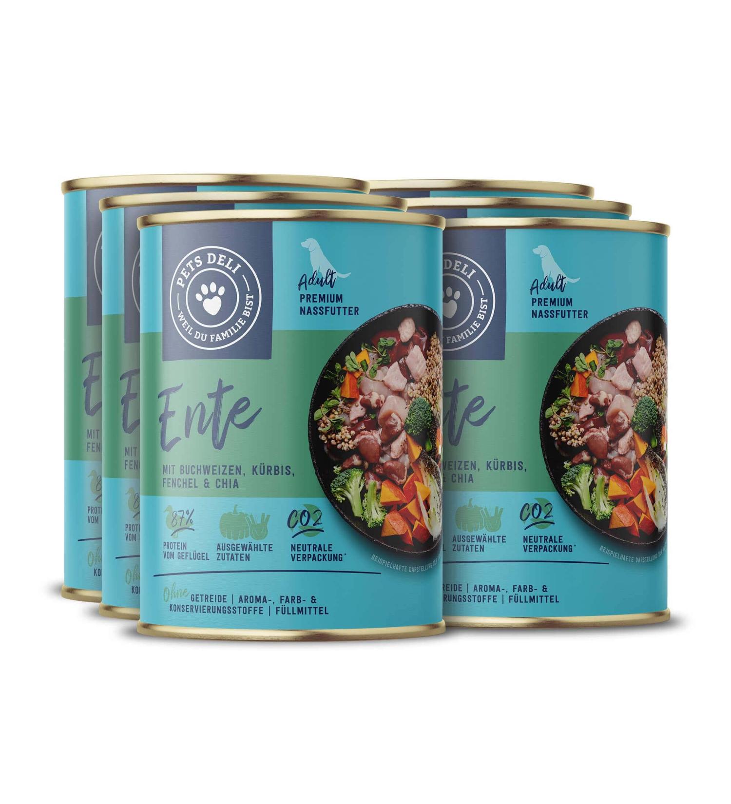 Pets Deli Wet Dog Food with Duck Pumpkin & Broccoli Gluten & Sugar-Free 6 x 400g Pack - Buy Online on GoSupps.com