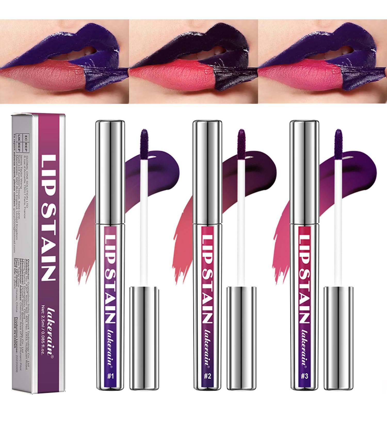Peel Off Lip Tint 3 Colors Detachable Lip Liner Long Lasting Waterproof Matte Lip Gloss Liquid Lipstick Pigmented Lip Pencil Multicolore 1 unit (Lot de 3) - Buy Online on GoSupps.com