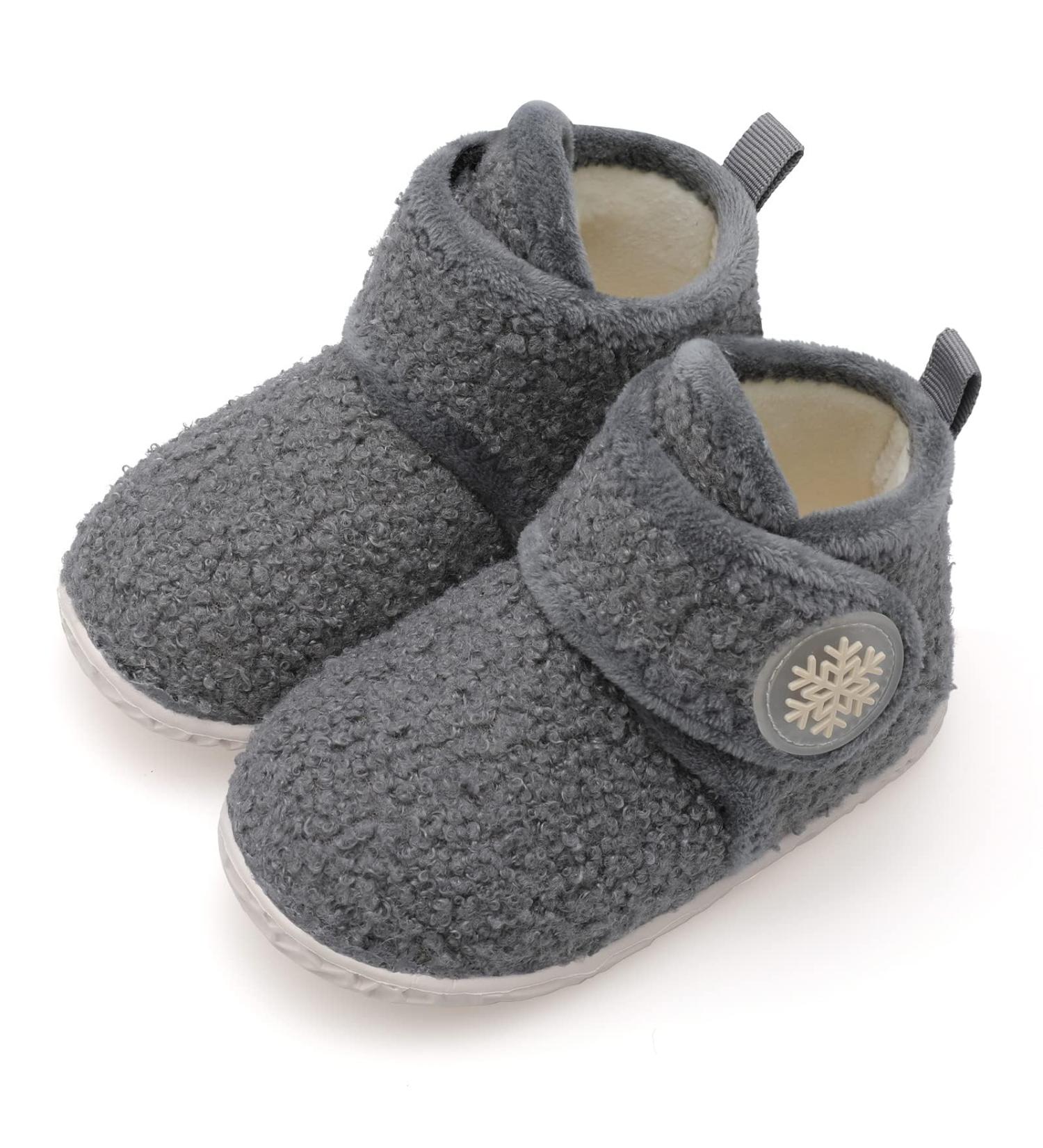 JIASUQI Baby Winter Boots Slippers | Anti-Skid Infant Crib Shoes 2-2.5 Years - Dgrey - Buy Online on GoSupps.com
